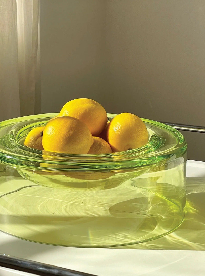 Wet Bowl - Medium Lime, Handblown Glass — detail view