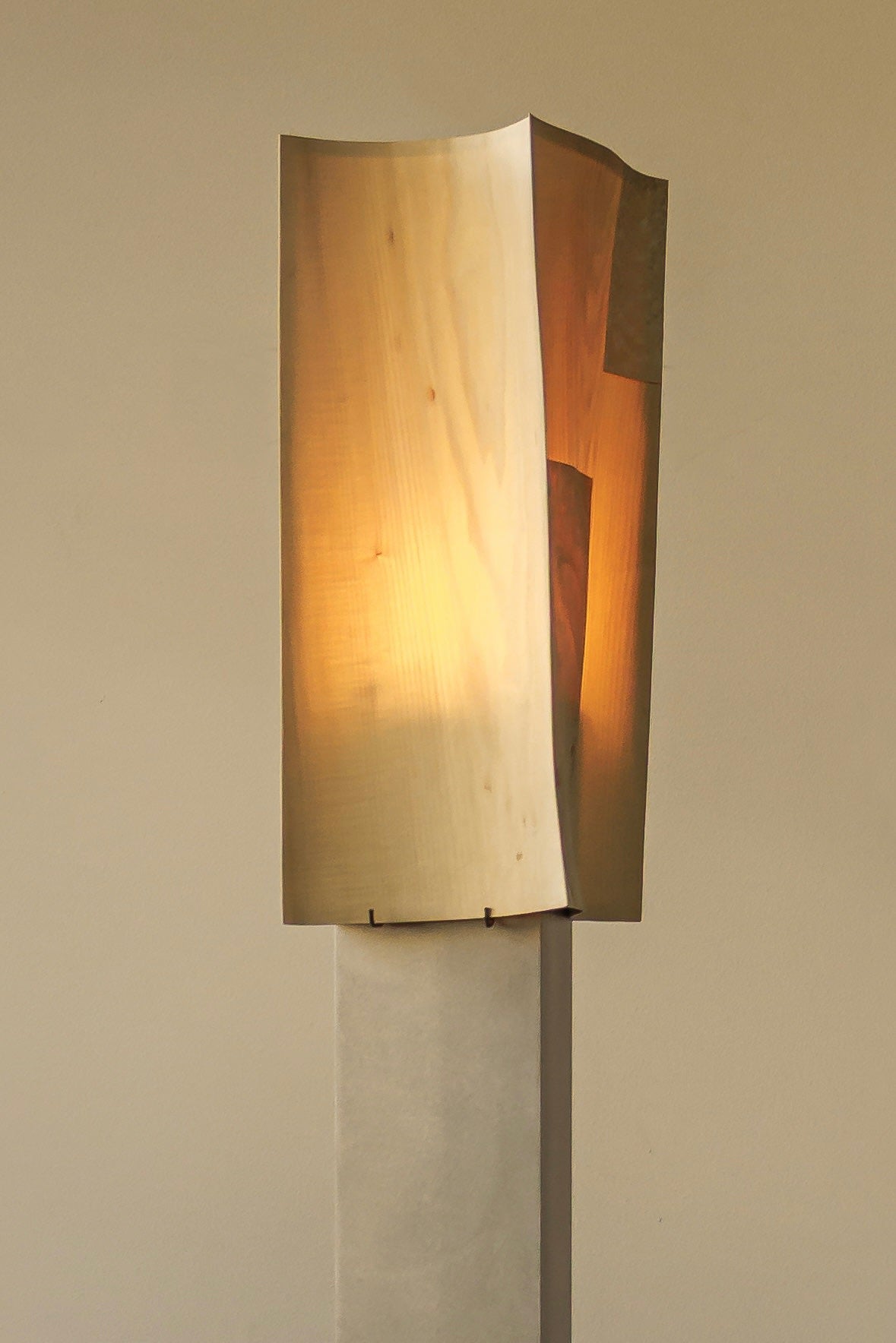 Soft Ply Floor Lamp Series — angled view highlighting warm wood texture