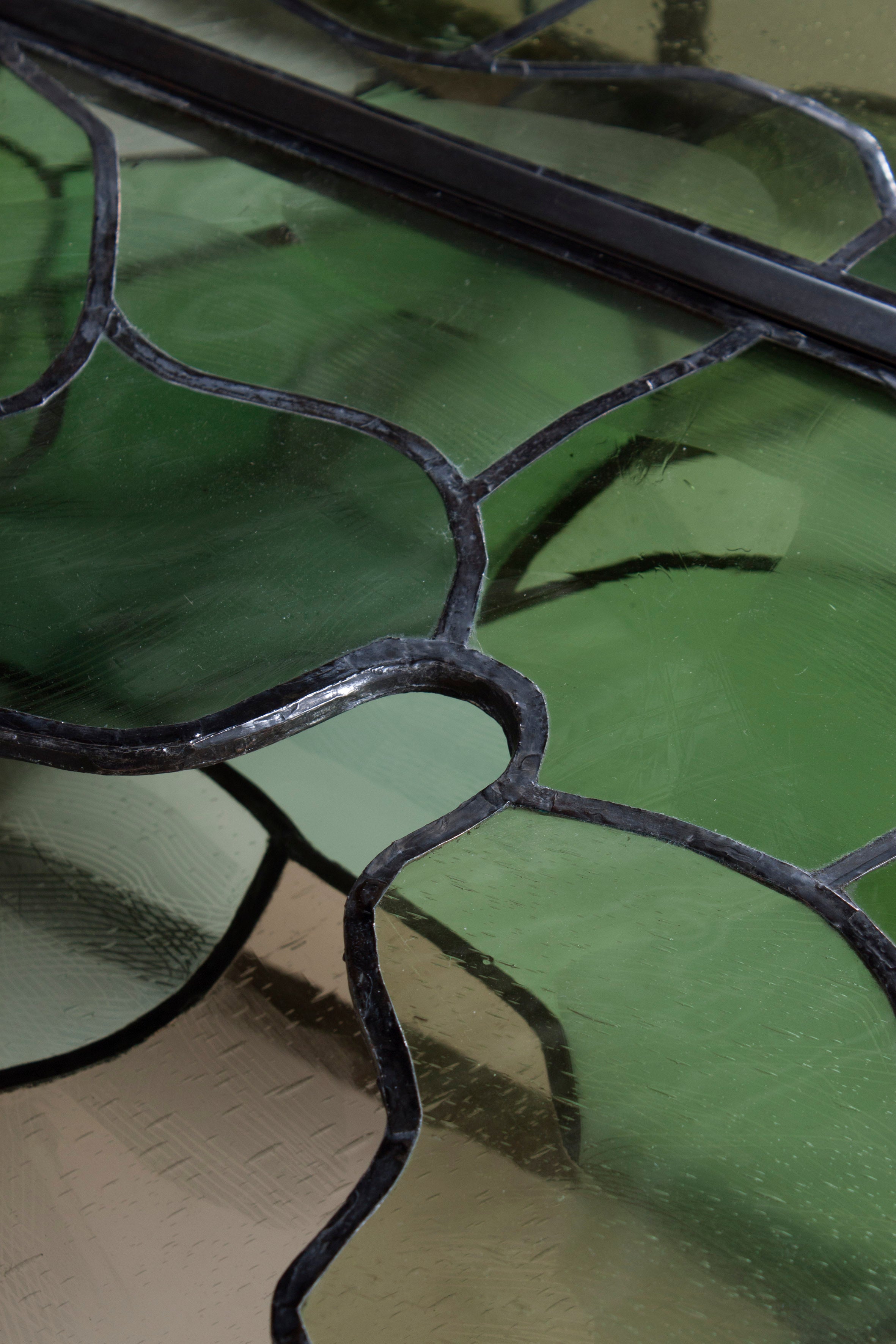 IRATY coffee table Vitrail church glass — lifestyle setting