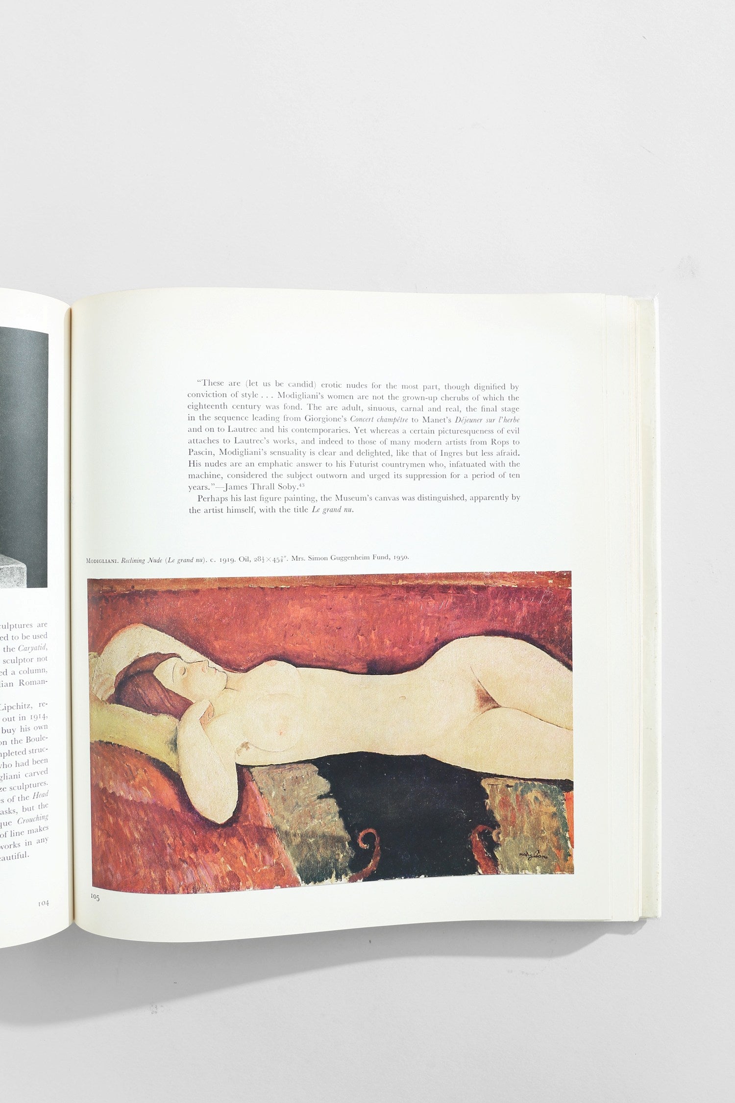Masters of Modern Art Book — open on white table with artwork page