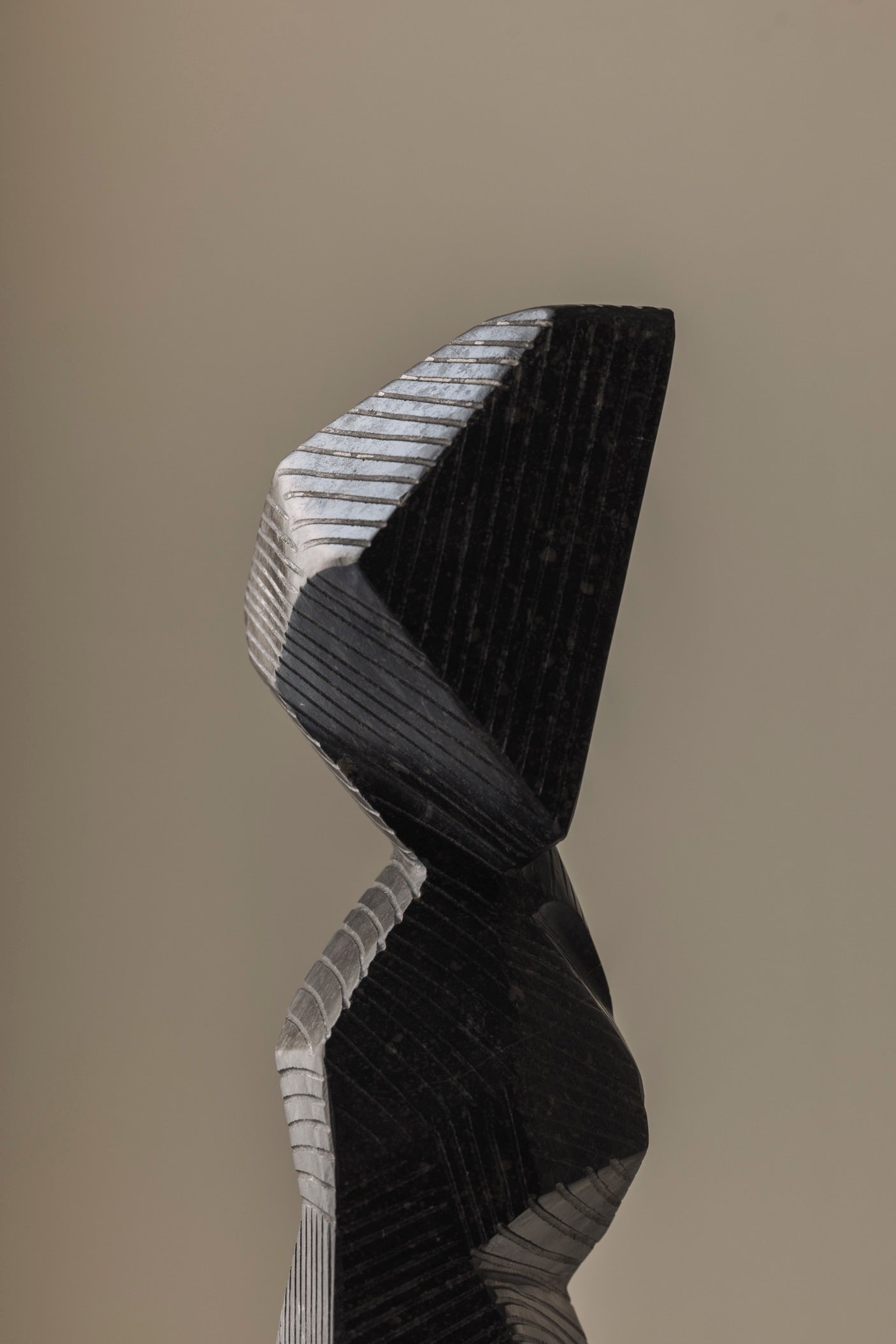 Abstract sculpture Carved from natural stone by Marc Verdoodt, Belgium 1980s. — close-up