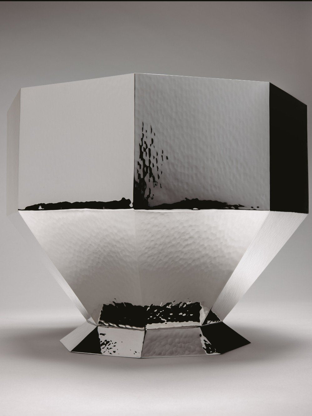 Silver plated Champagne Bucket — close-up of hammered surface detail