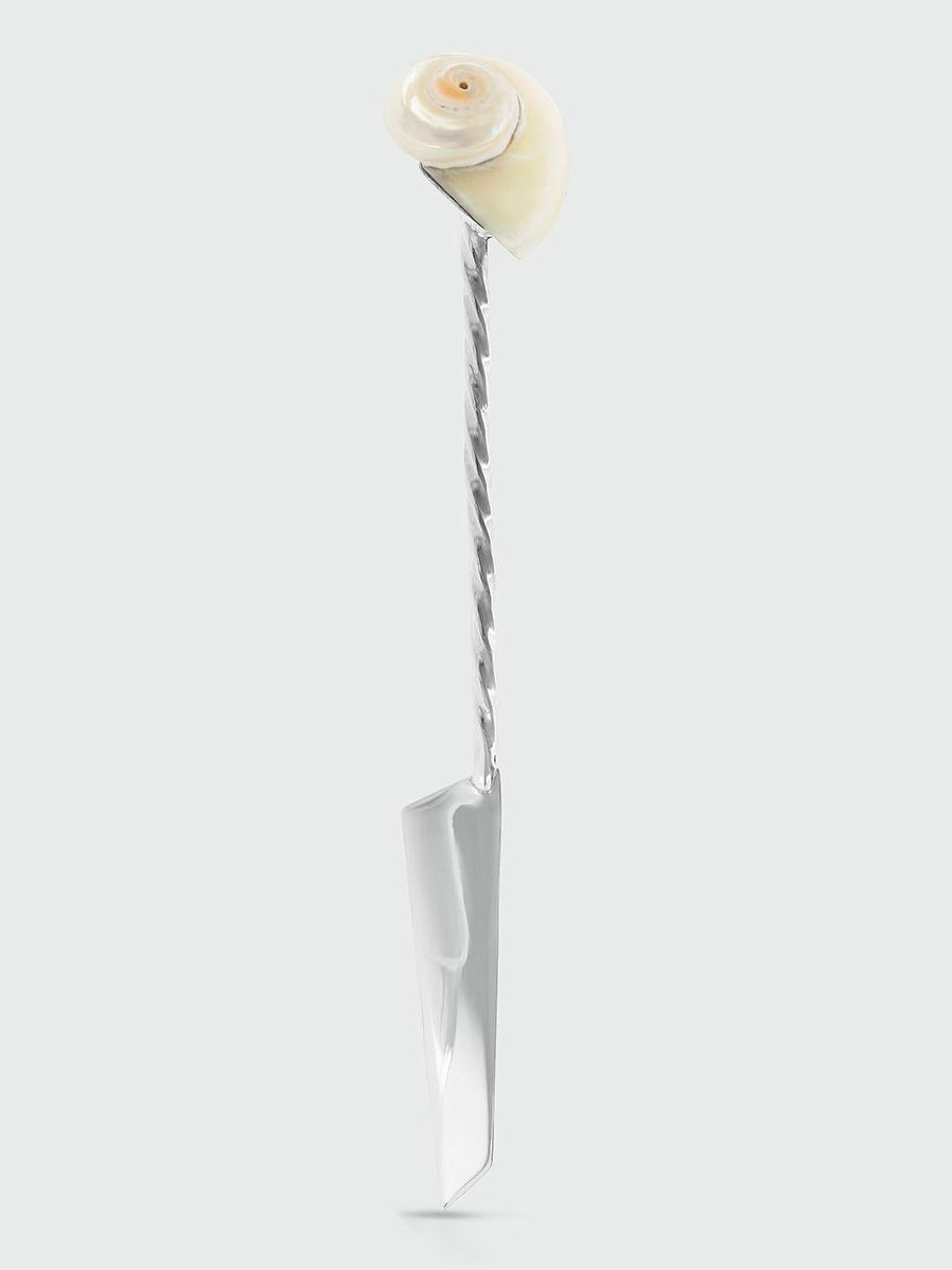 Shell Knife — close-up of twisted metal handle with shell detail