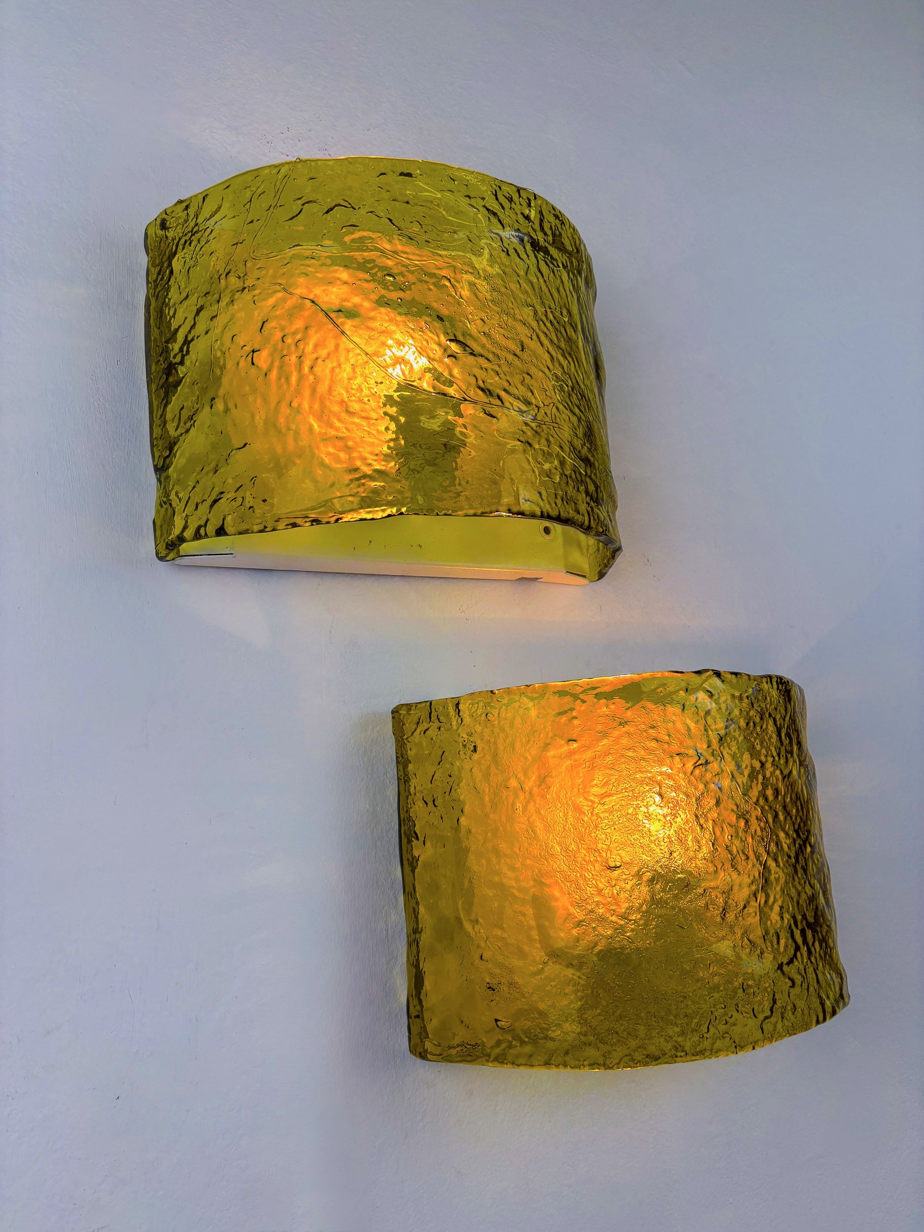 Pair of Carlo Nason for Mazzega Murano Glass Wall Sconces, Italy Circa 1970s — in context