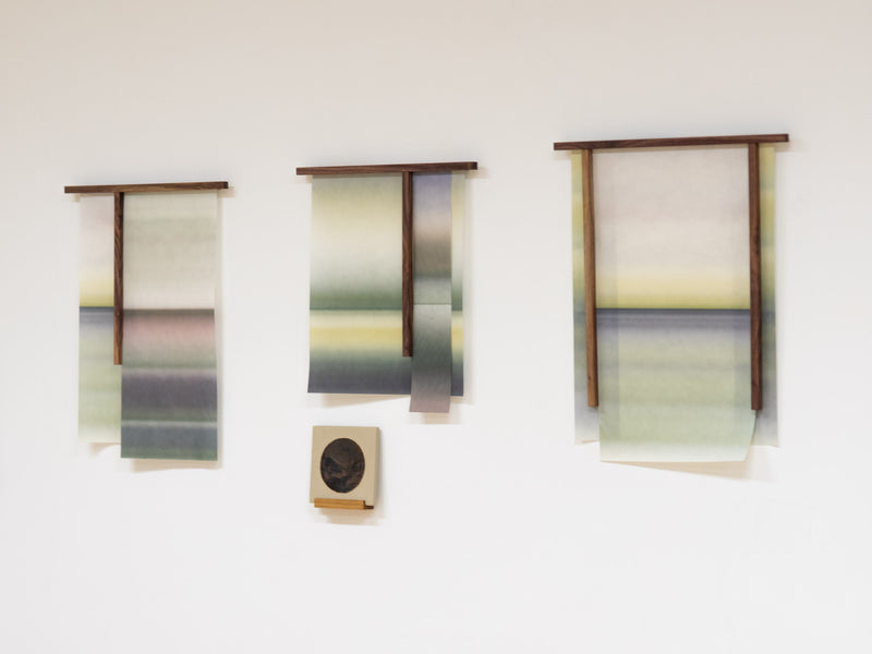 Horizon - Vslm — detail of layered paper with wooden frame
