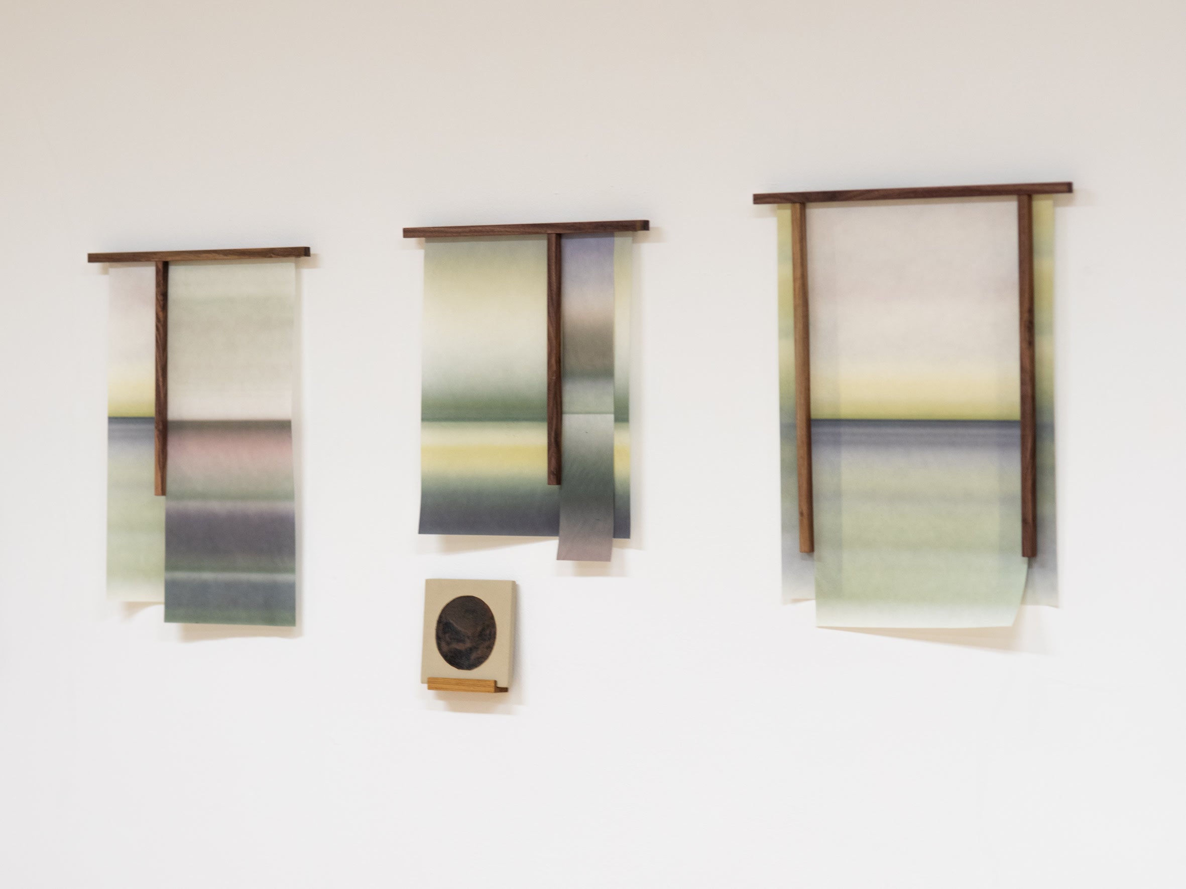 Horizon - Vslm — detail of layered paper with wooden frame