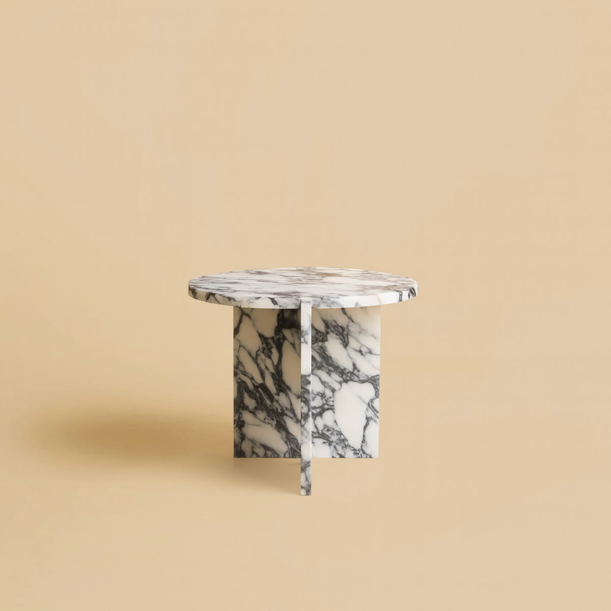 Round Marble Side Table - KYUSHU Series — detail view