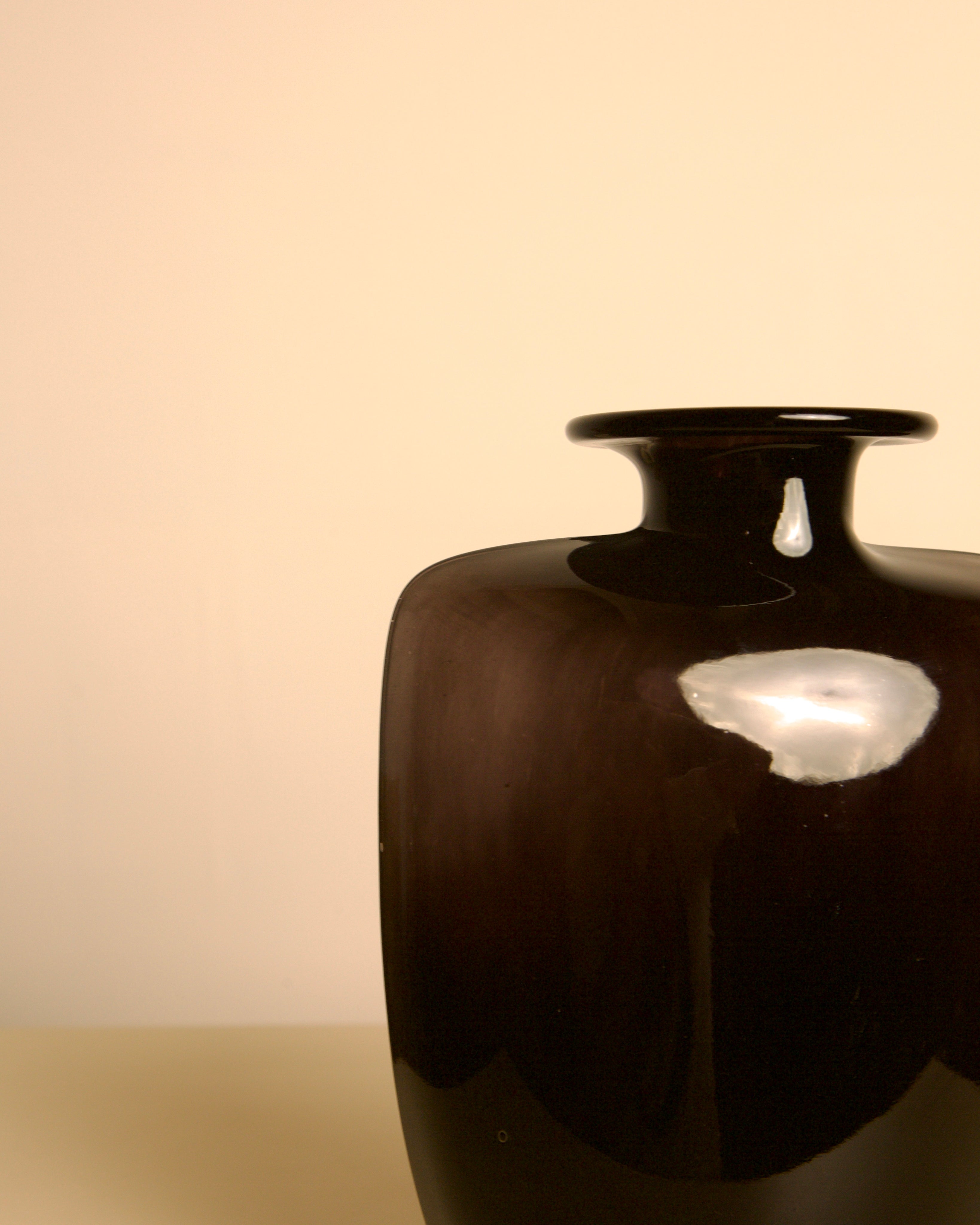 Pair of dark glass vases, Kjell Engman for Kosta Boda, Sweden, 1980s — view 9