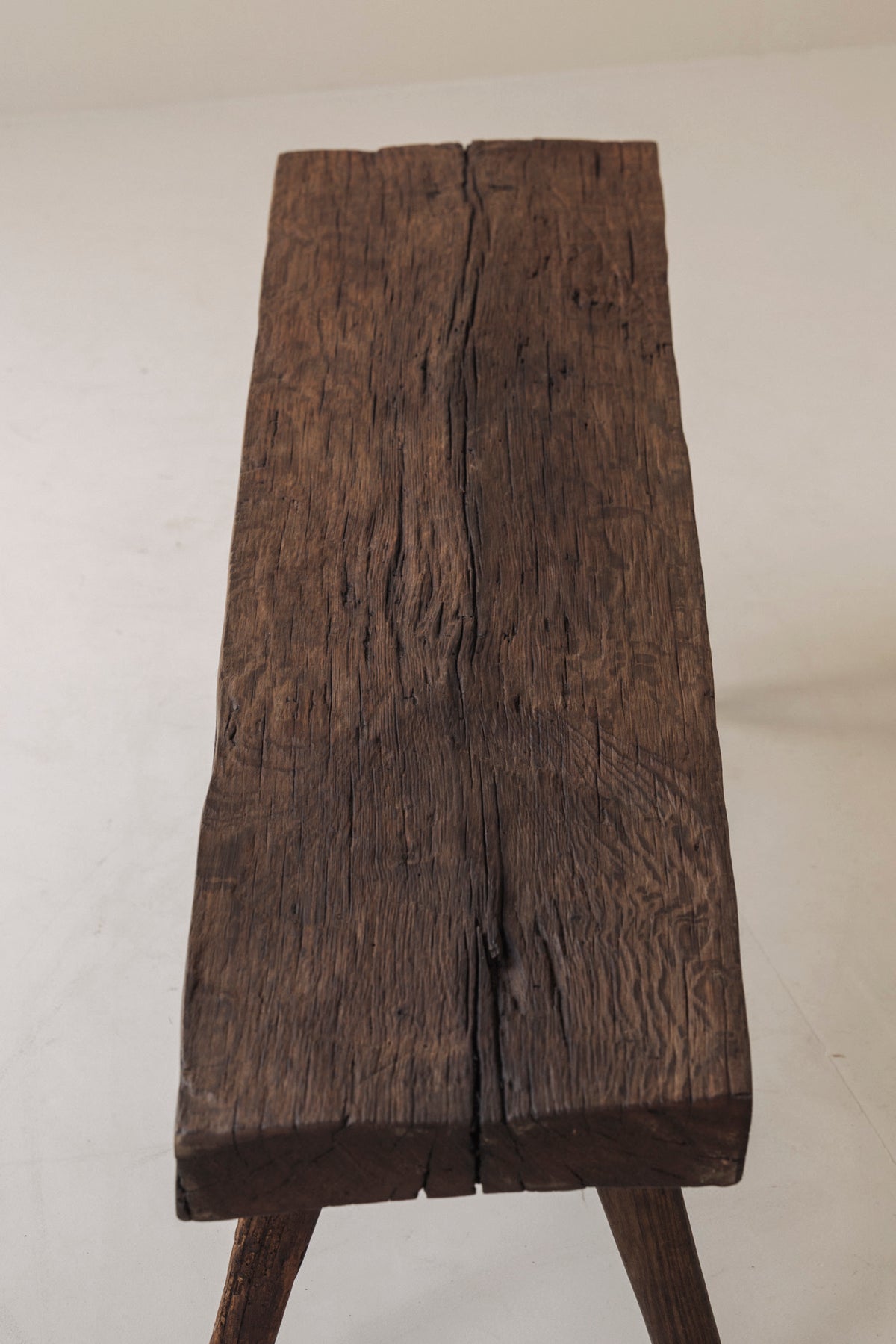 Primitive Rustic Bench in Oak, France, Early 20th Century — additional view