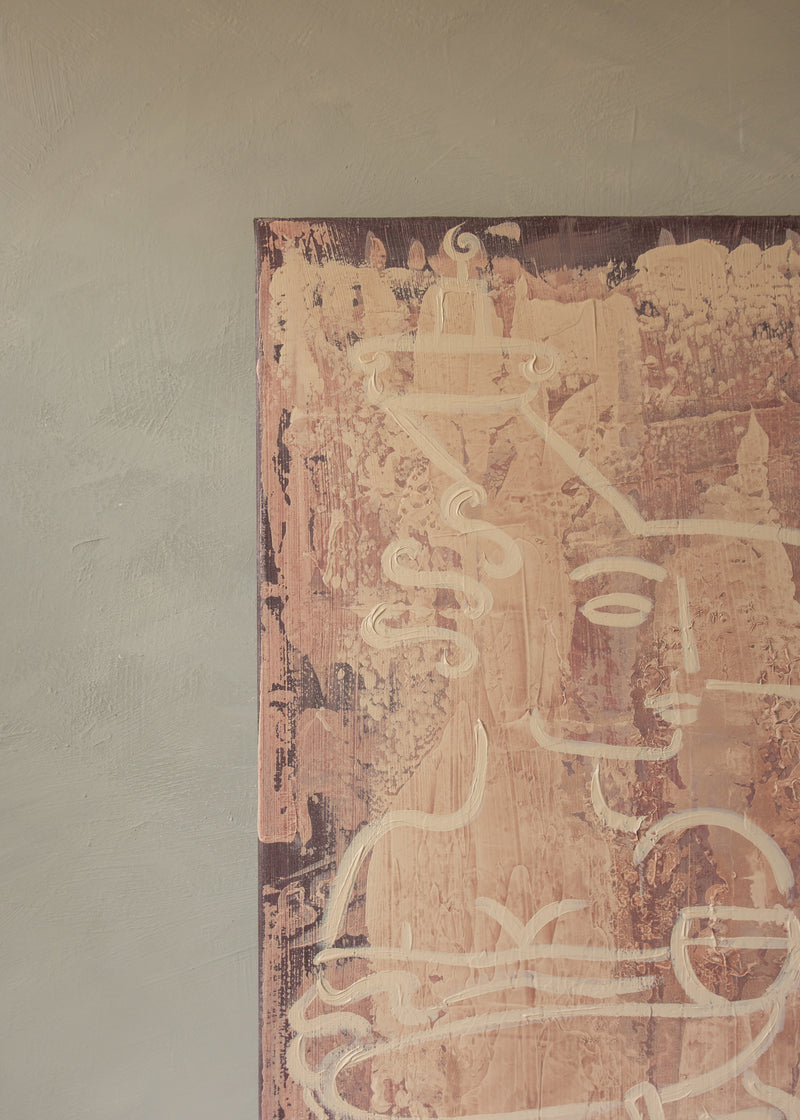 Poet's Recipe — close-up of textured beige paint on canvas