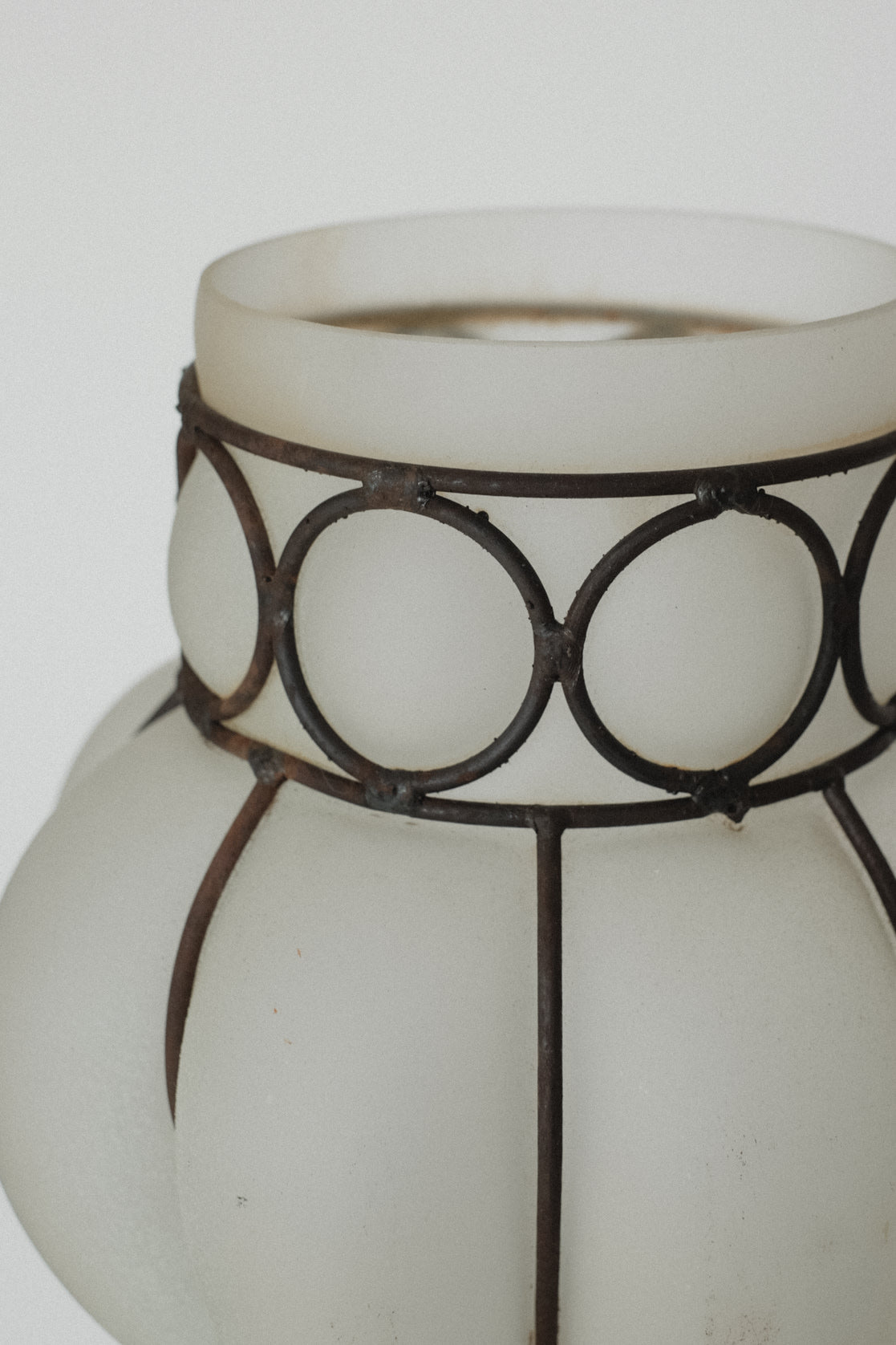 Murano-Style Caged Glass Vase — close-up