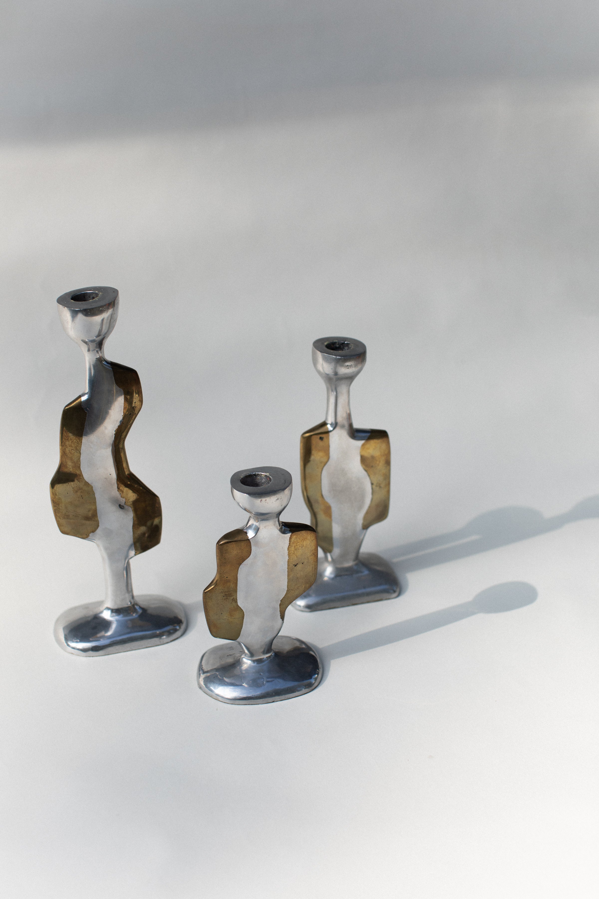 Three Brutalist Candleholders