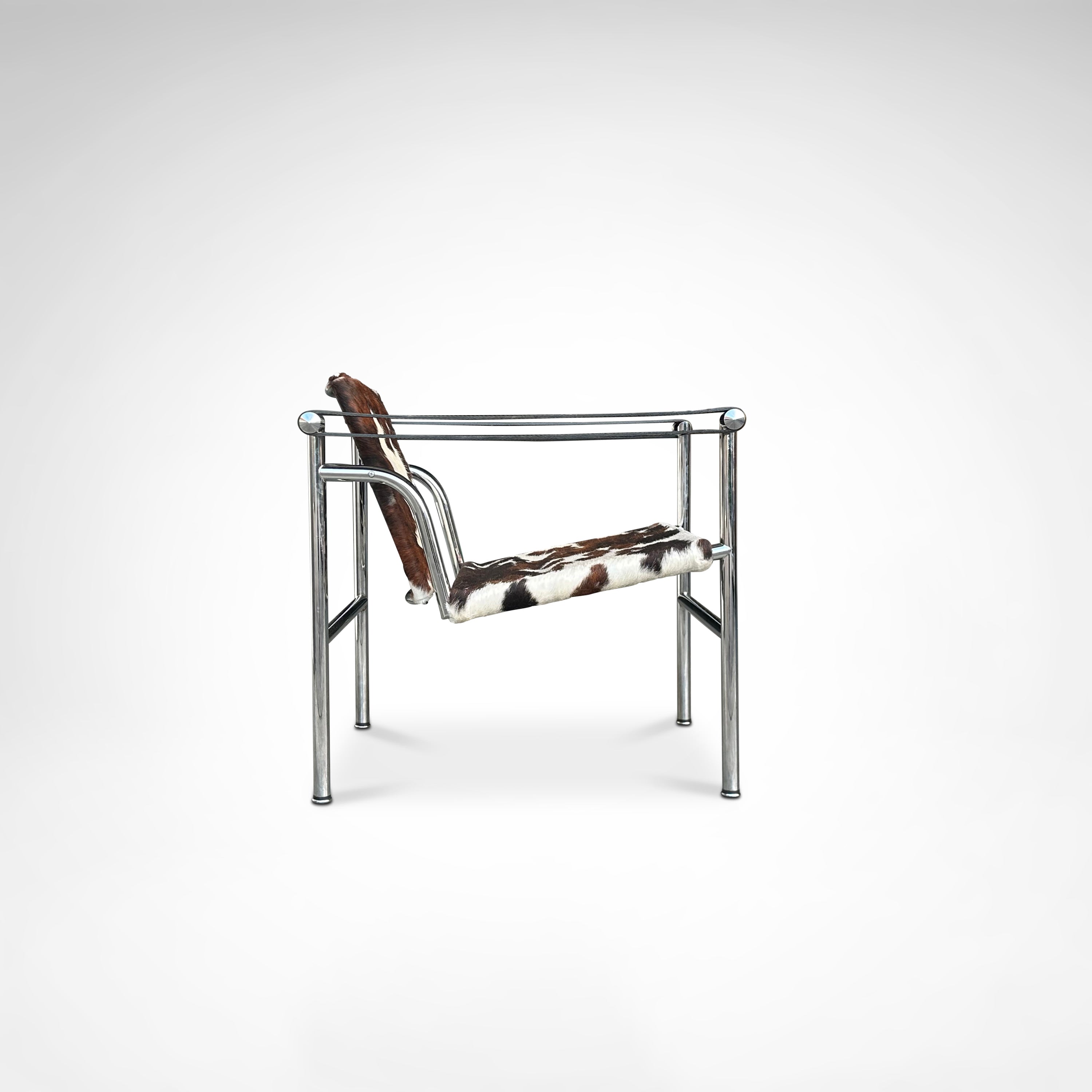 LC1 ponyskin armchair by Le Corbusier et al for Cassina 1980s — in context