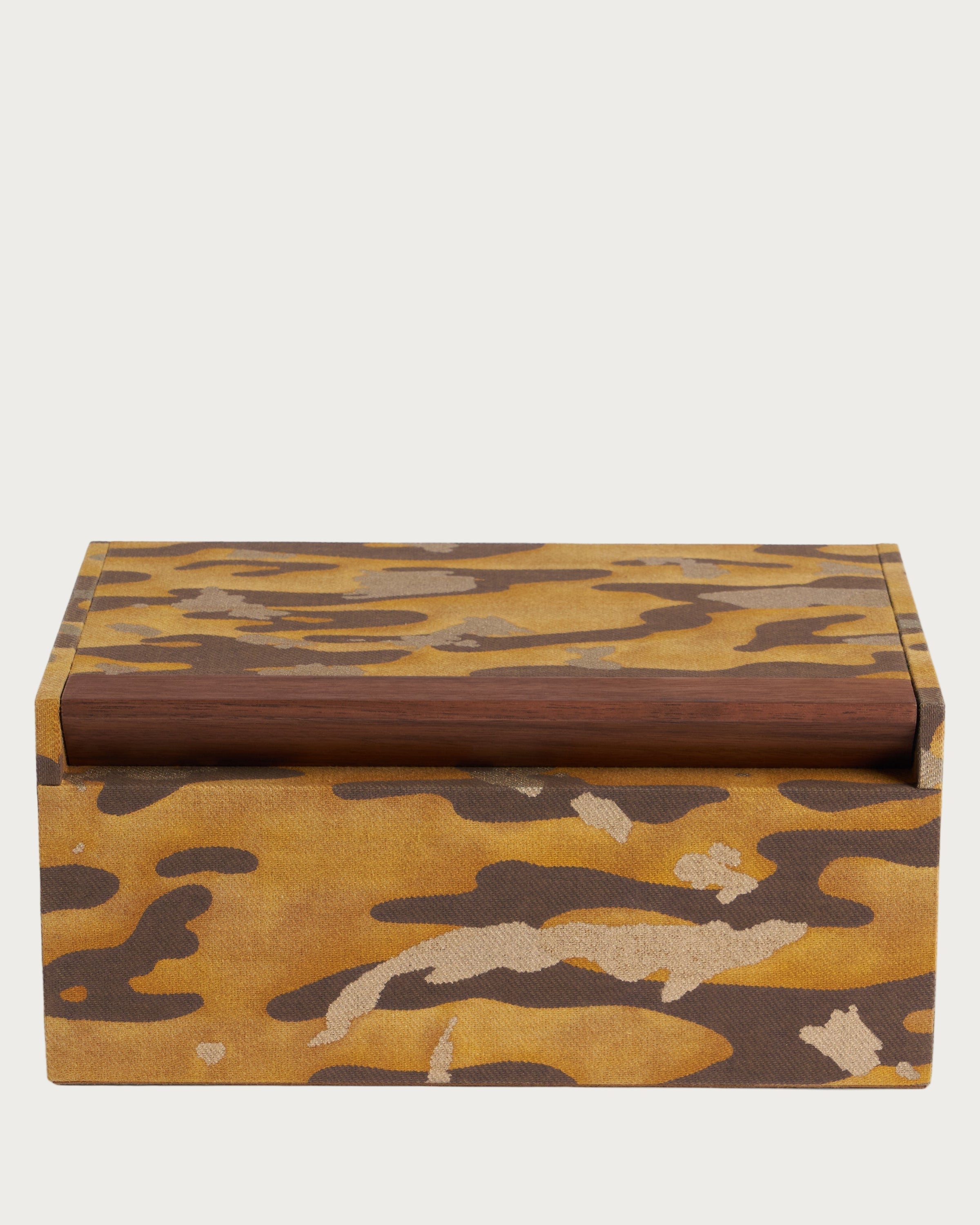 Fortuny Box - Camo Isole Tiger — top view of camo-patterned box