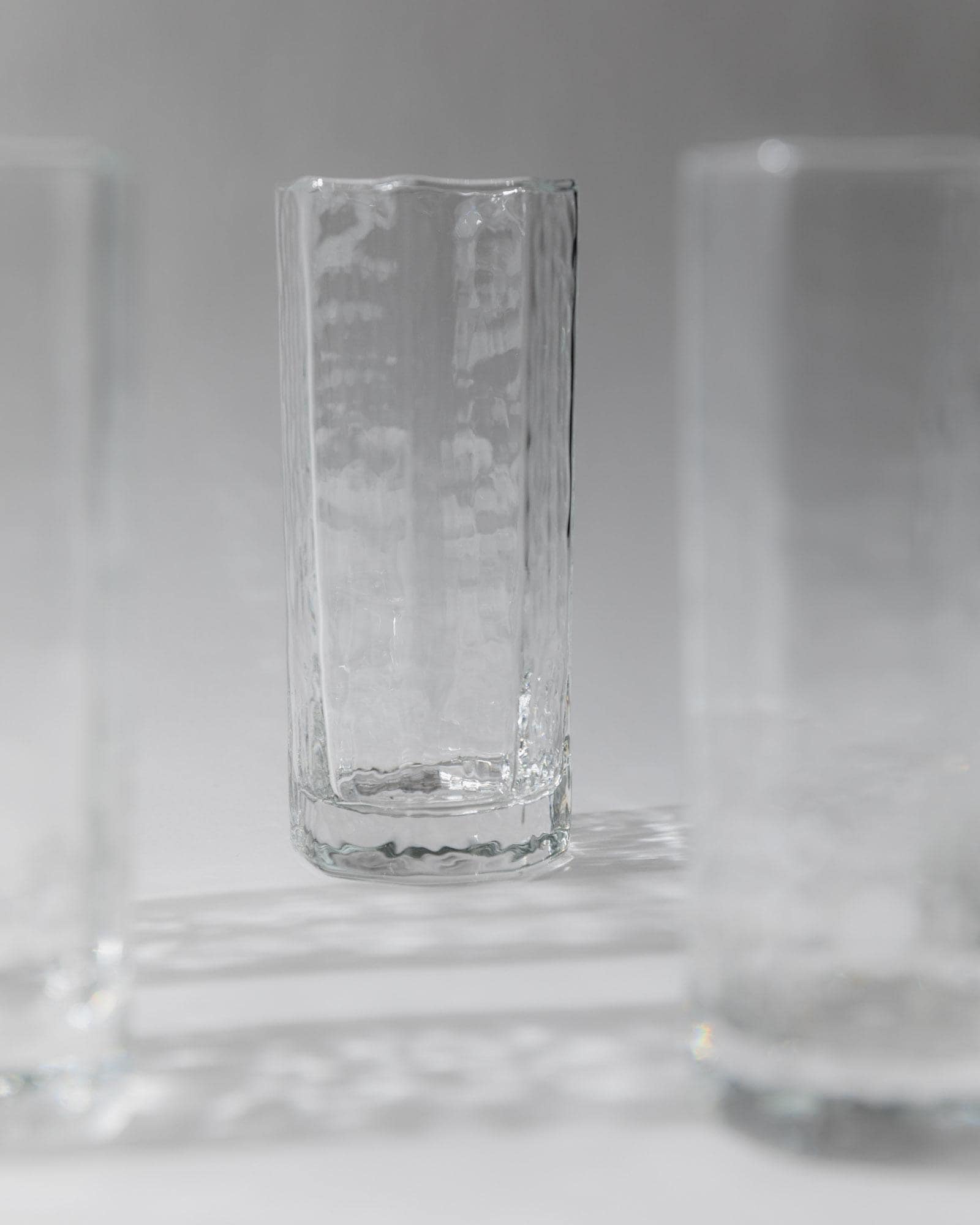 1970s Drinking Glasses Set of 5 by Luminarc — close-up of textured glass surface