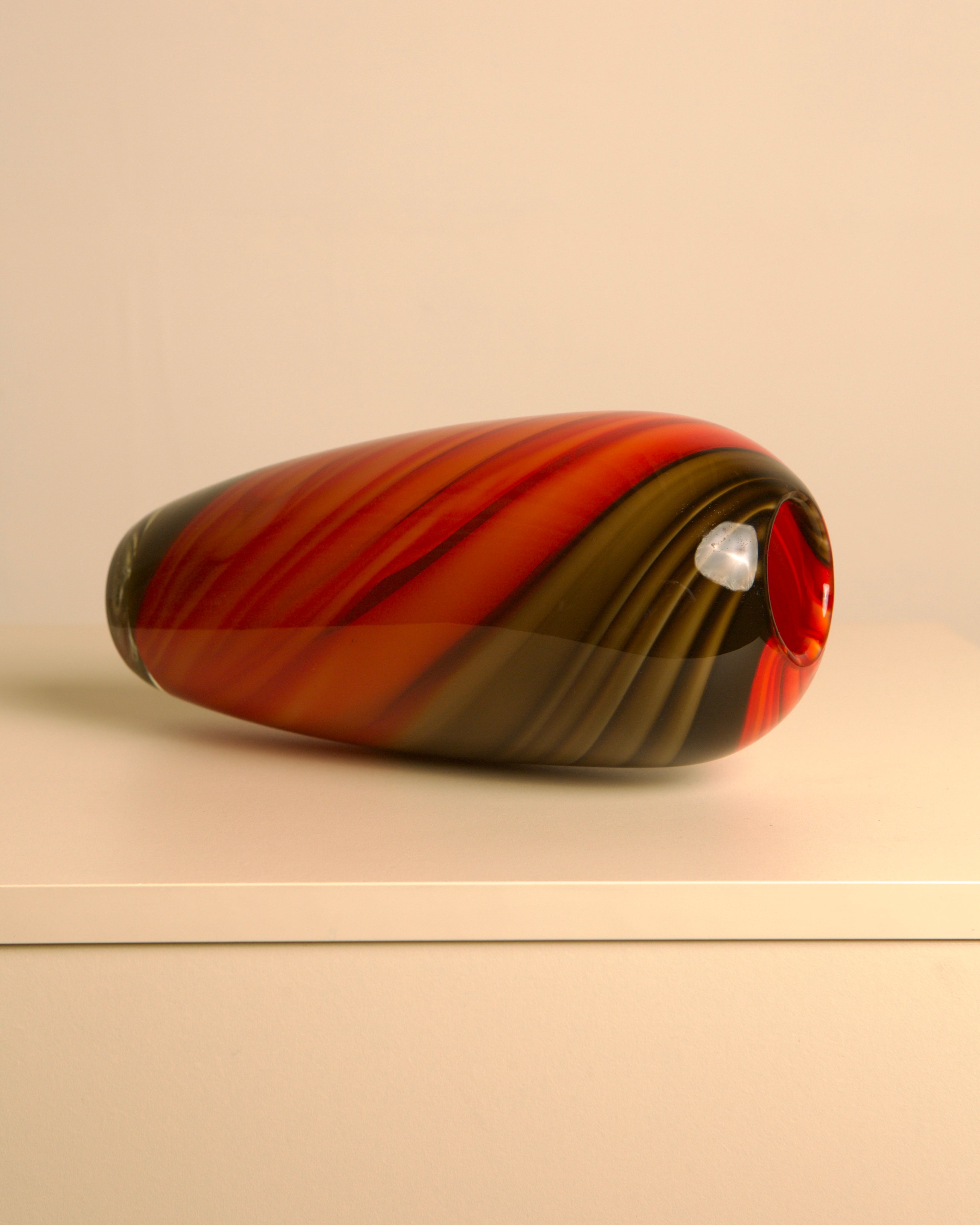 80s Italian Murano Glass Fire Draped Vase — in context