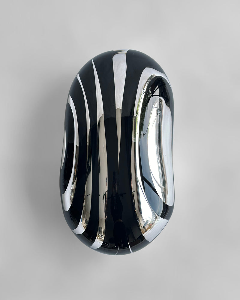 Flow Line IV by HOMA | The Oblist — black glass sculpture