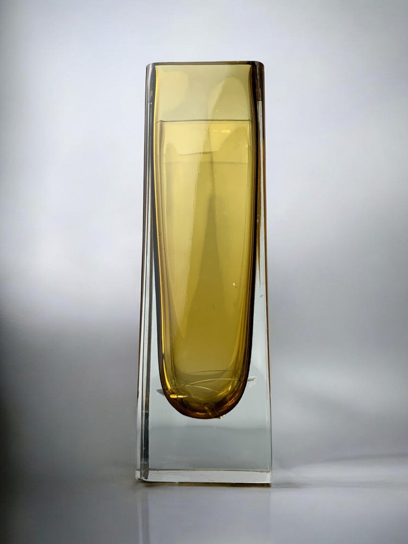 Yellow Sommerso Vase, Murano Glass, Italy, 1970 | The Oblist — handcrafted, vintage, yellow glass