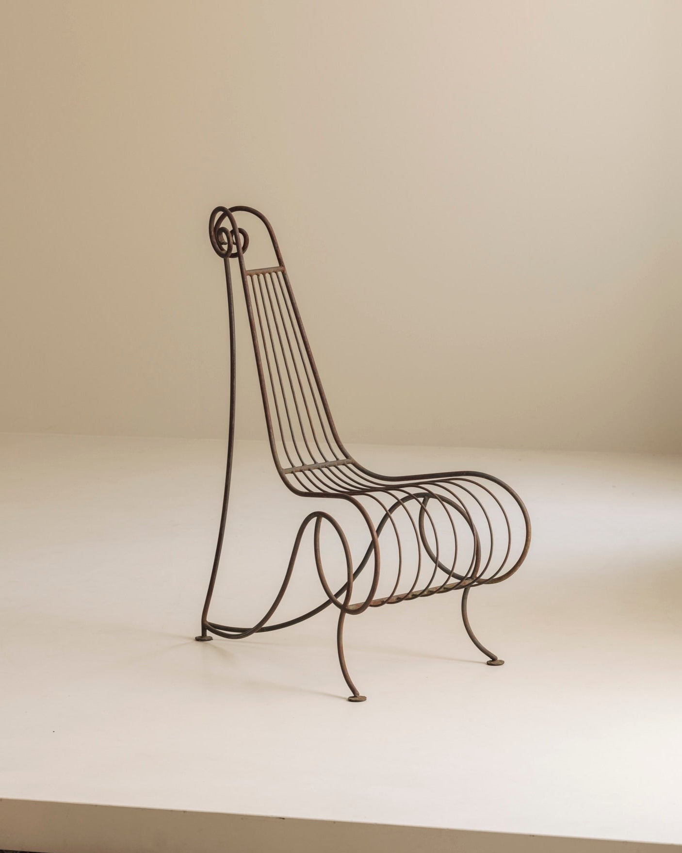 Wrought Iron Side Chair attributed André Dubreuil, France circa 1986 by Modern Living | The Oblist