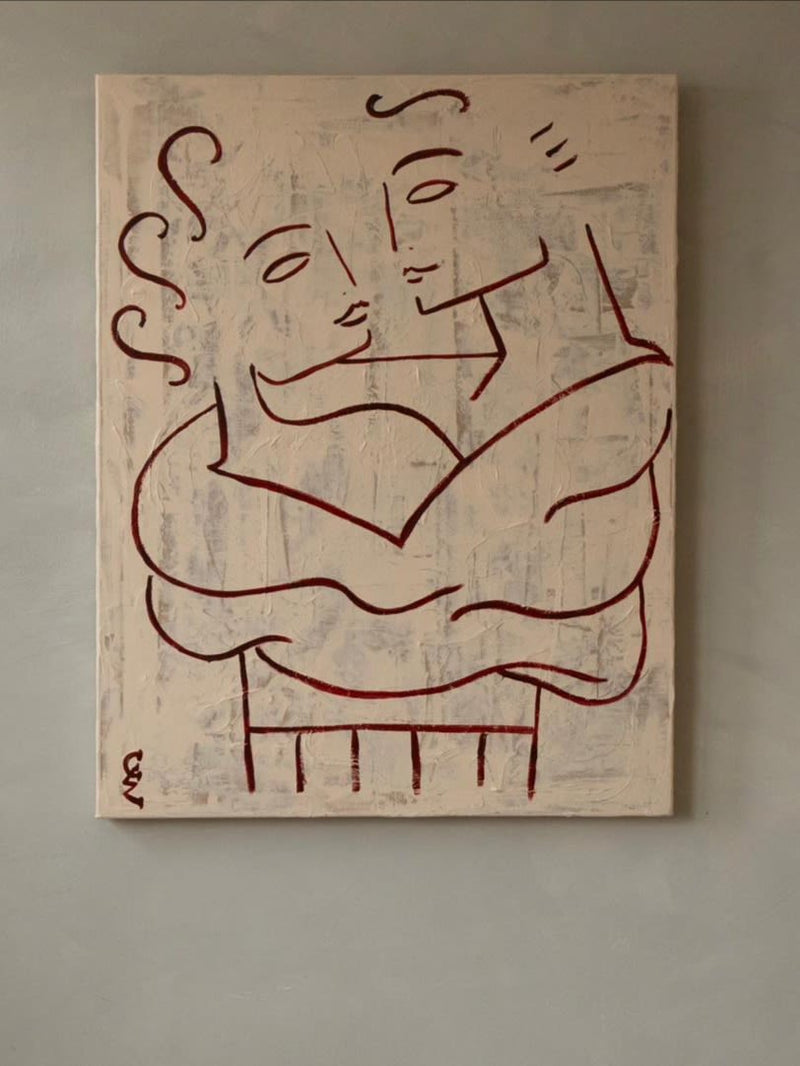 Le Cocoon by Claire de Wolf | The Oblist — contemporary abstract painting, neutral tones
