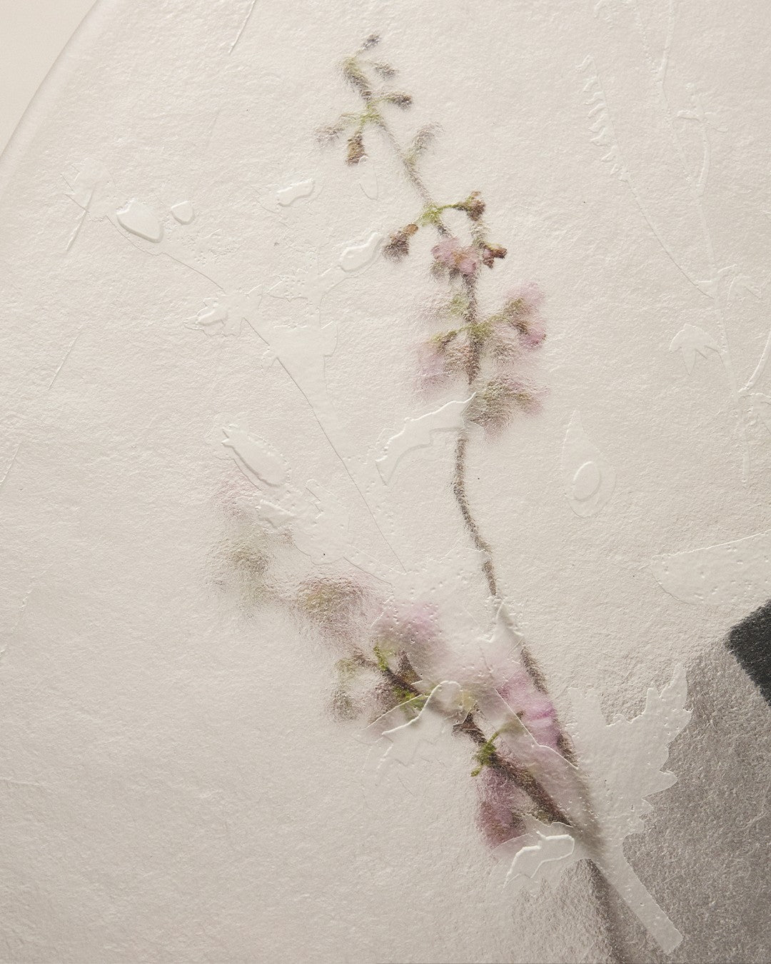Table basse "SPILLED", en verre gravé.  — close-up
