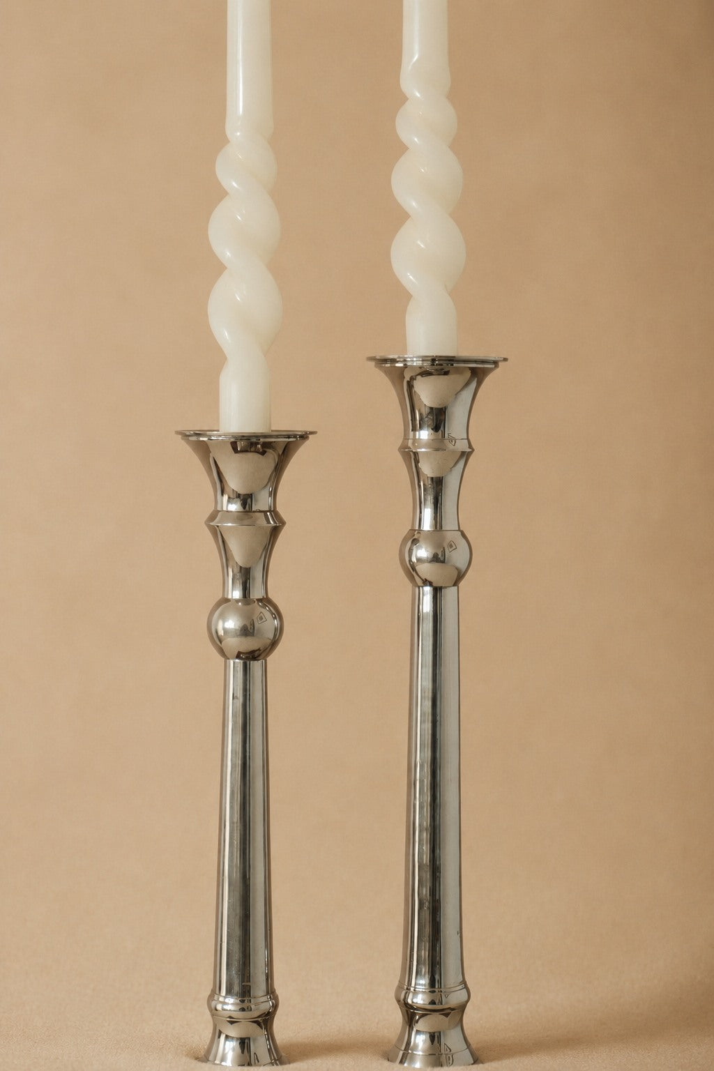 Set of 2 Art Deco Candle Holders — detail view