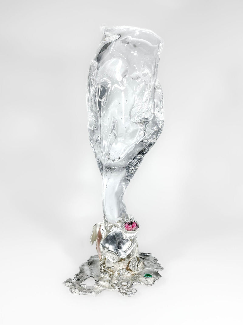 Jewelled Goblet no. 3 x Lindsey Fontijn by Szkło Studio | The Oblist — glass with silver accents