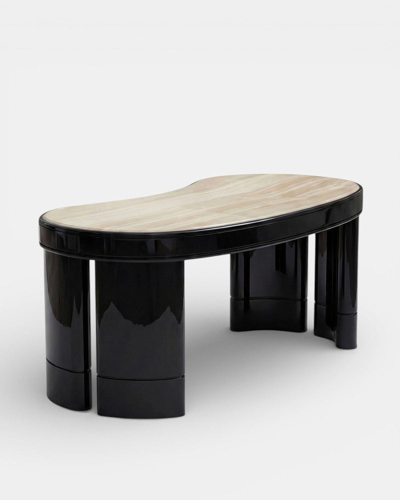 Nicola Black And Ivory Onyx Desk — close-up