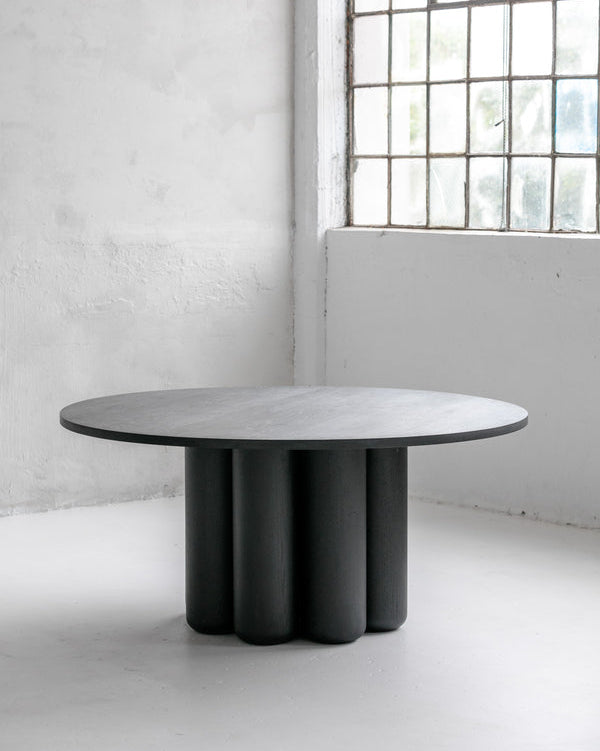 Ina Dining Table in Solid Wood by Mary Ratcliffe Studio | The Oblist — modern black finish