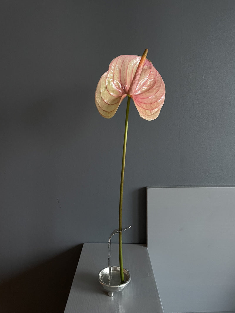 The Tin Collection / Favorite Vase by Studio Formbart | The Oblist — handcrafted metal vase, pink floral design