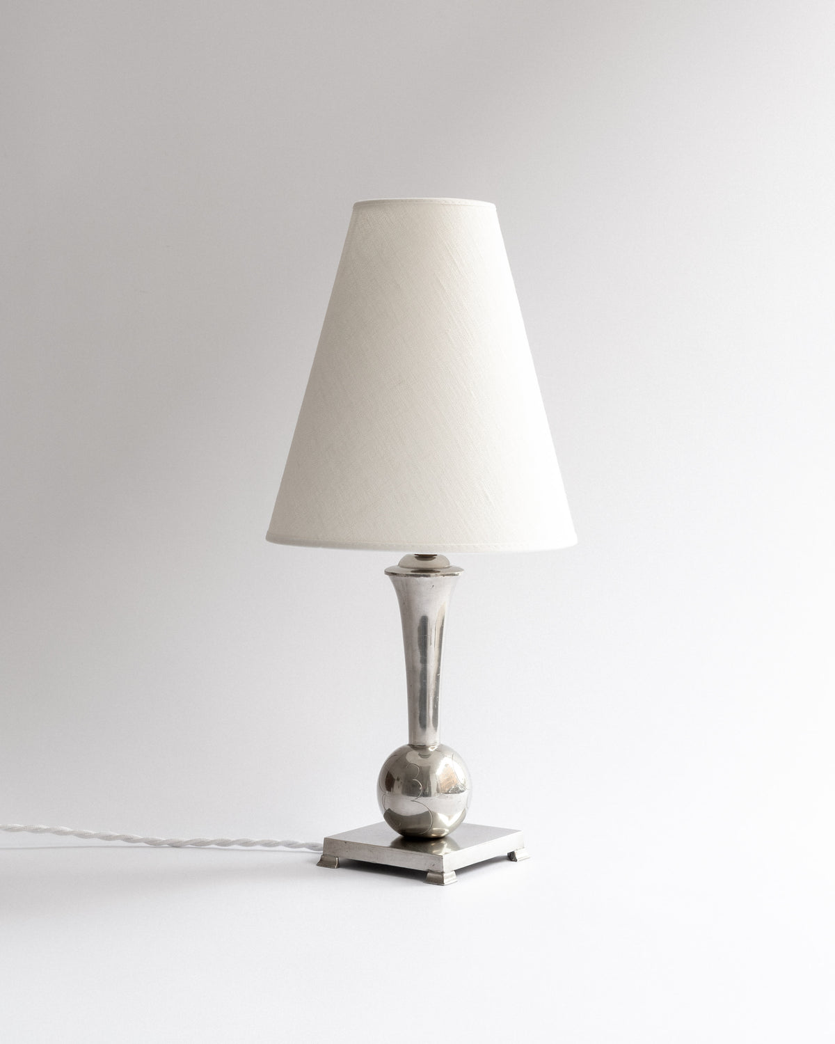 Swedish Art Deco Pewter Table Lamp by GAB, 1934 by Spigel | The Oblist