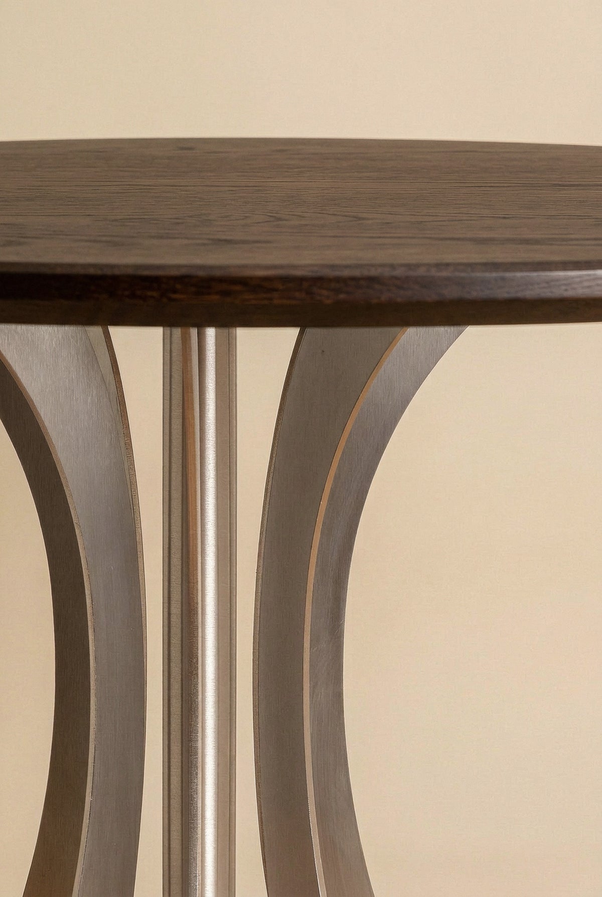 Fibonacci dinning Table - Stainless Steel and Solid Wood — lifestyle setting