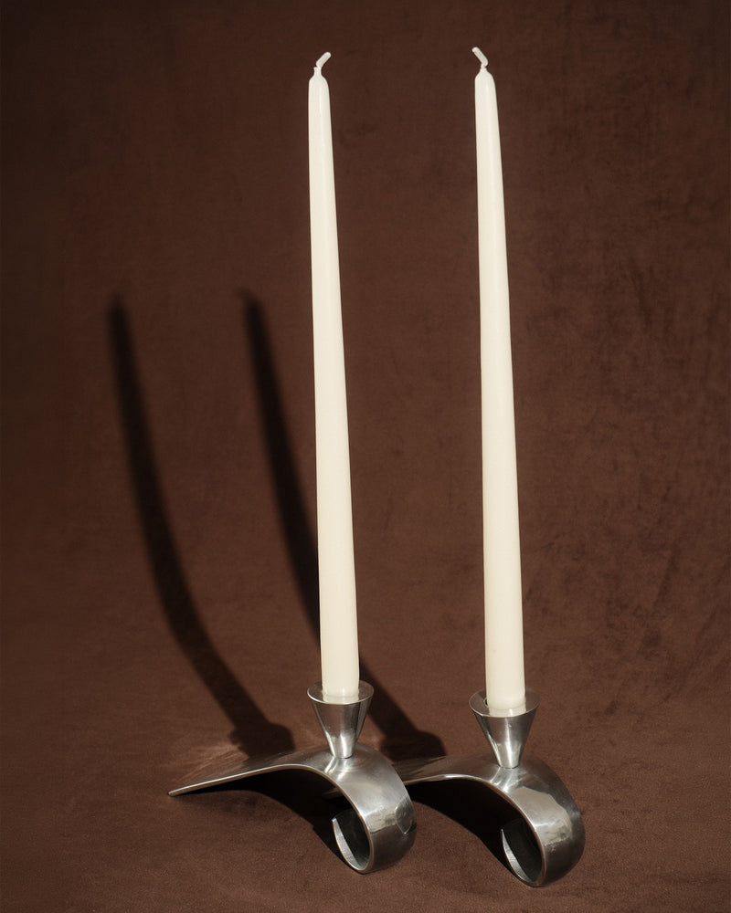 Set of 2 Comma Candlesticks, Attributed to Matthew Hilton by Truffe Studio | The Oblist