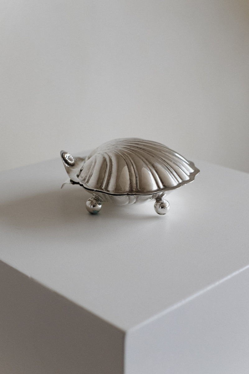 Large Shell Shaped Dish by septembre studios | The Oblist — silver metal finish