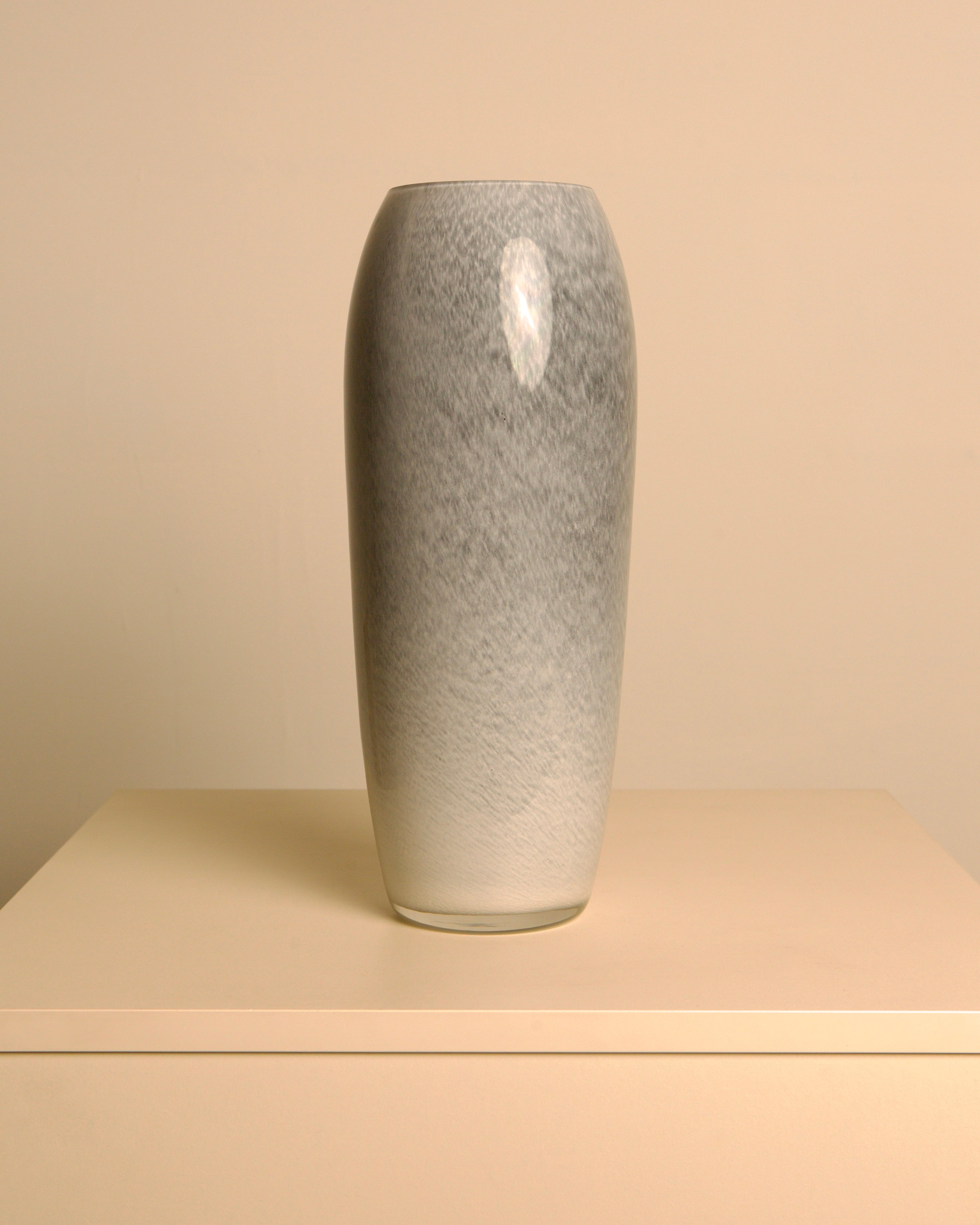 Italian Murano Glass Vase, Speckled Grey Satin Finish, 1980s by Treaptyque | The Oblist