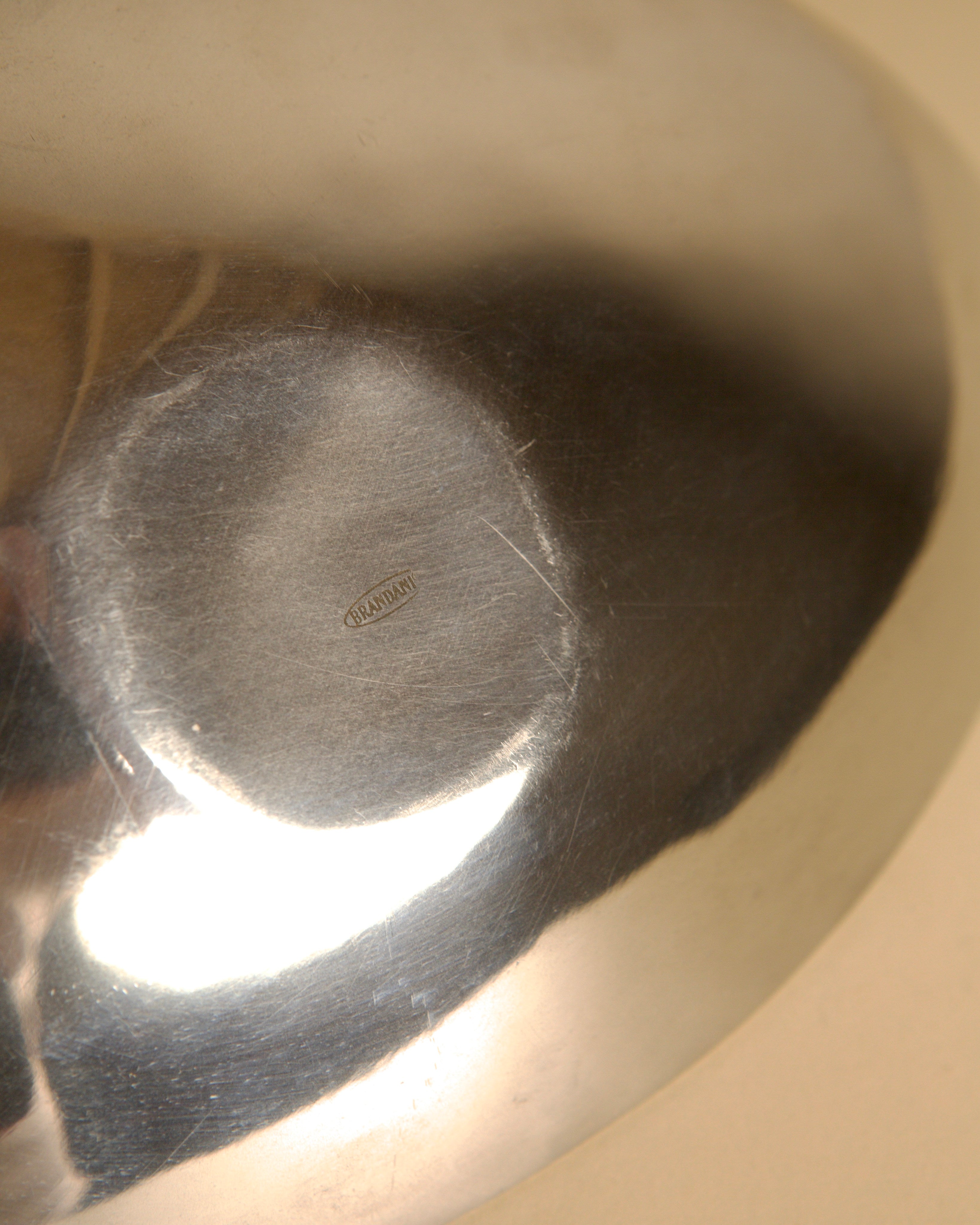 “Galassia” aluminum catchall by Brandani, 1980s — close-up