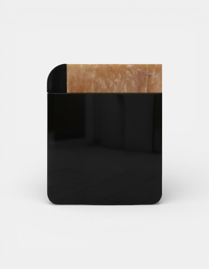 Amo Black Lacquered Wood and Honey Onyx by Marbera | The Oblist
