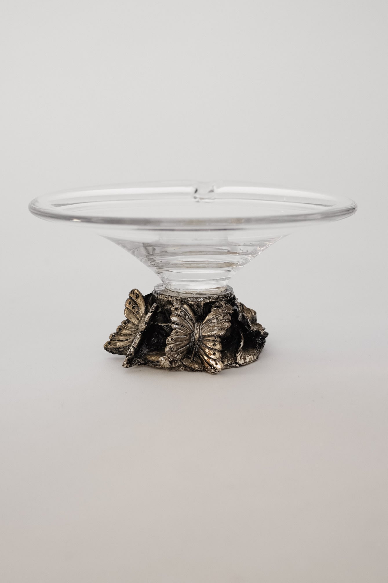 Glass Murano Dish on Metal Base  — detail view
