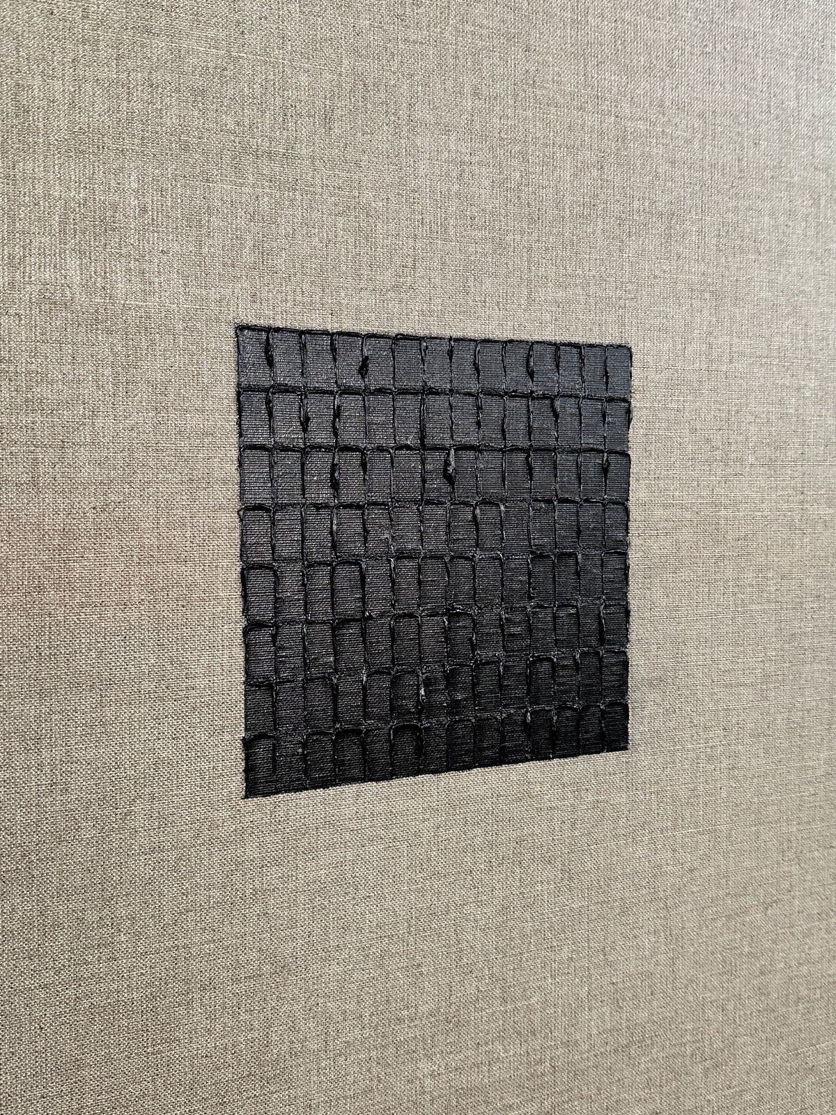 'Lamp Black - Signature Linen' Painting — side angle