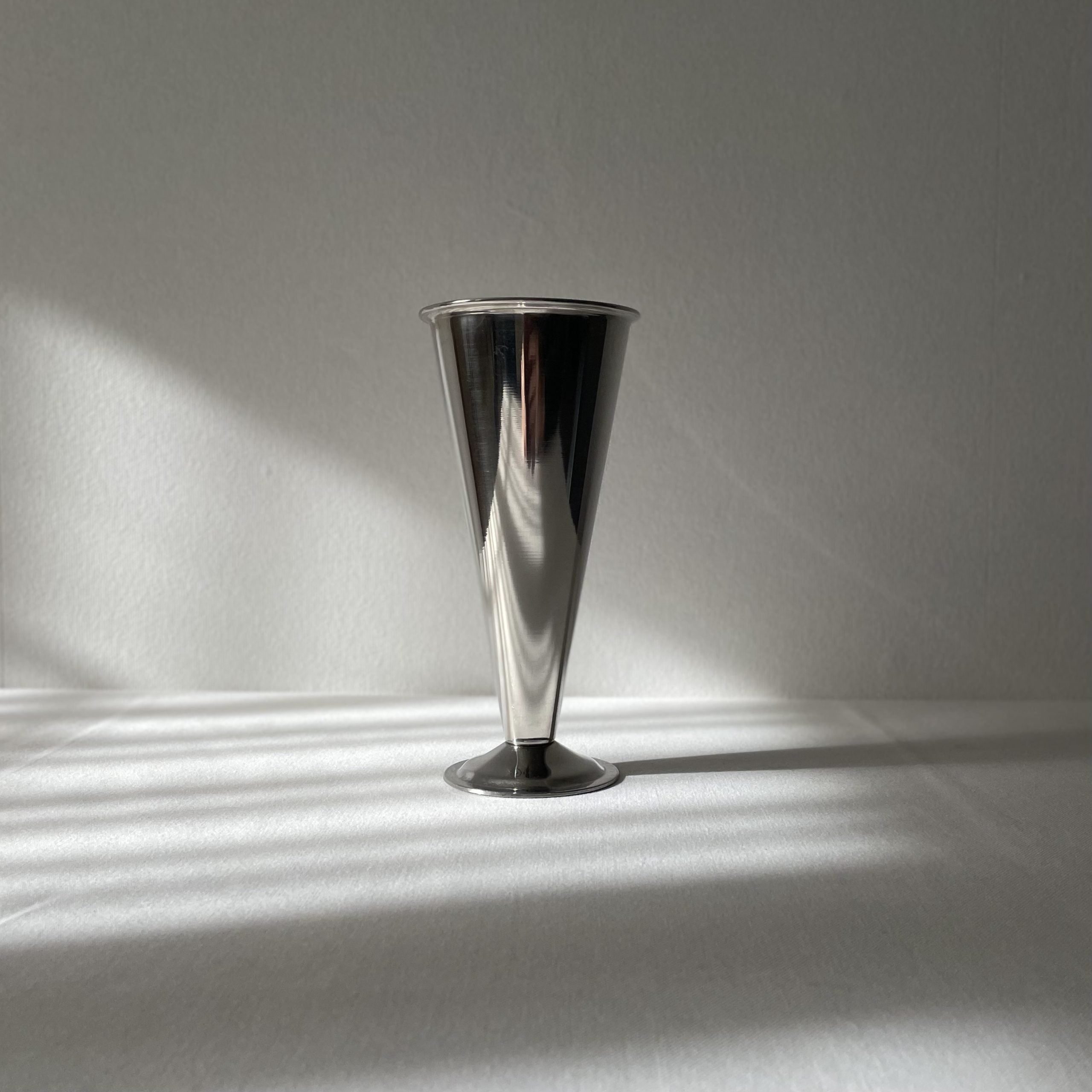 Small Stainless Steel Vase — detail view