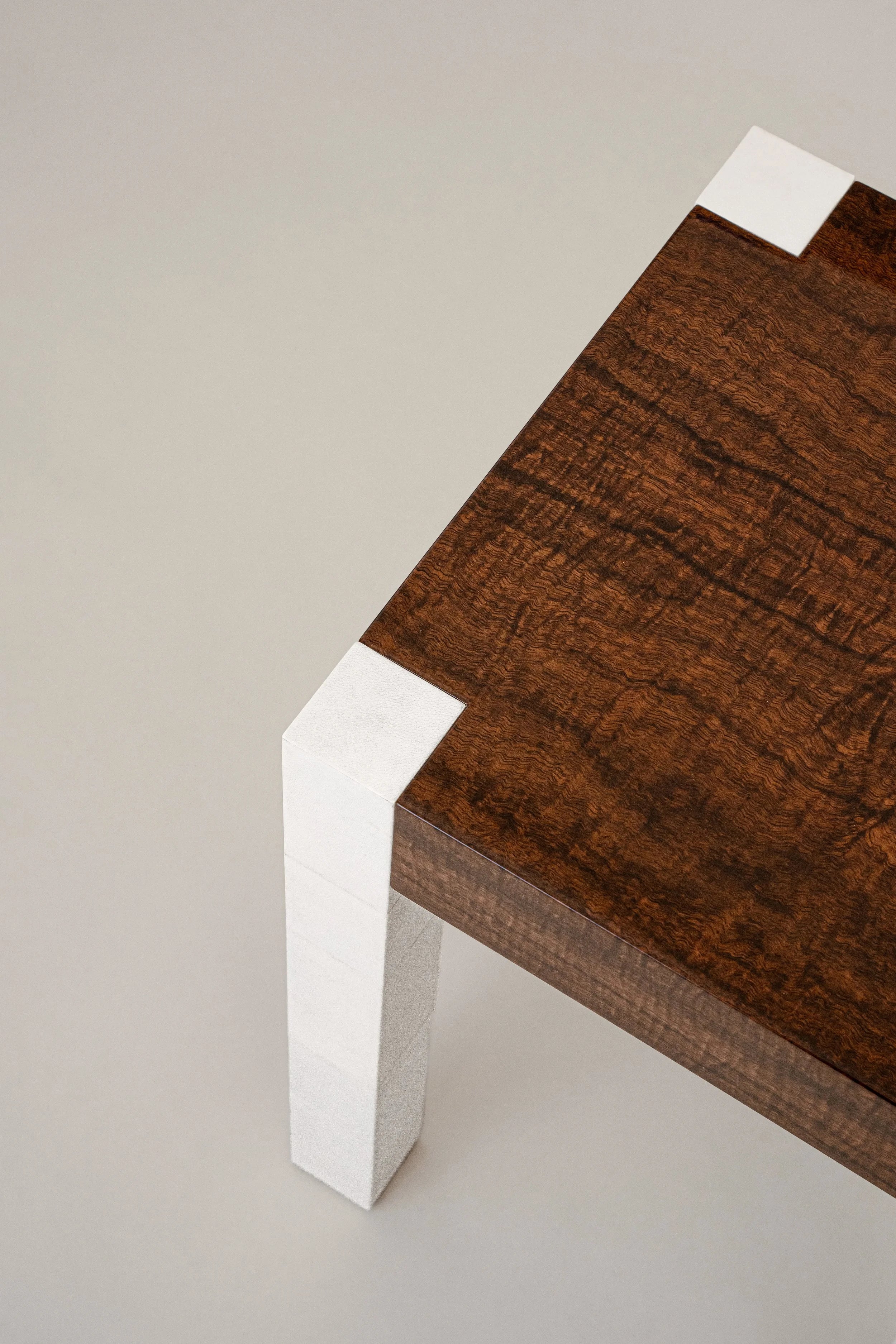 'Additions' Side Table - Handcrafted in Wood Veneer & Parchment — lifestyle setting