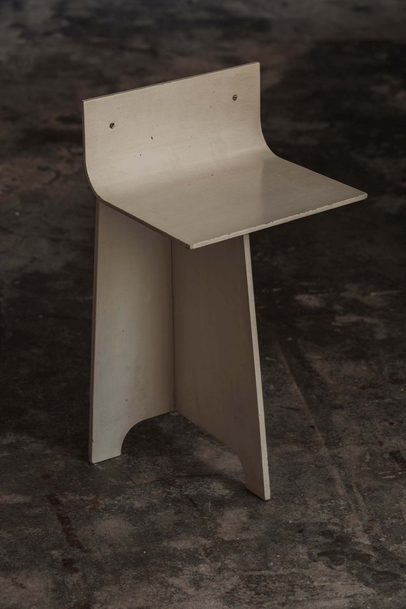 Decorative Sculptural French Off-White Plywood Accent Chair, 1940s — view 10