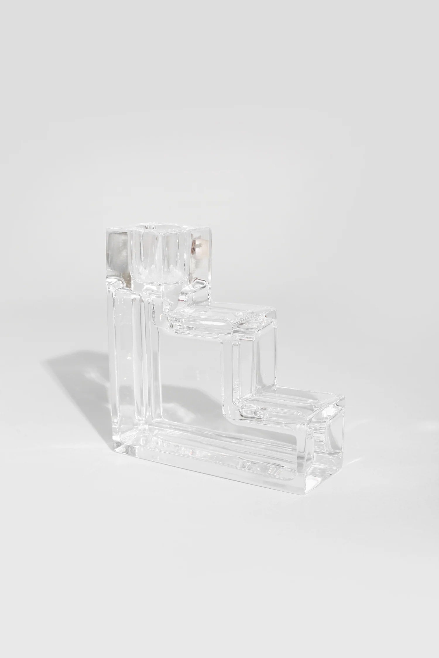 Pristine Table Architecture Candleholders — back view of clear glass design