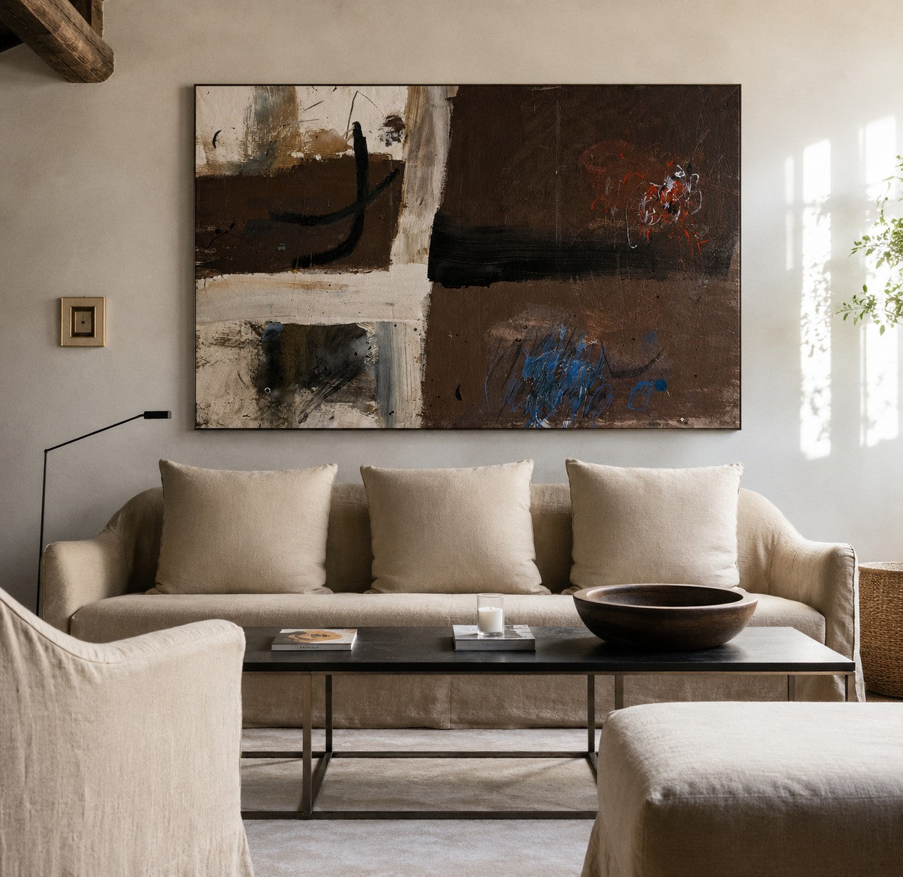 Cruz en Piedra Abstract Painting — lifestyle setting