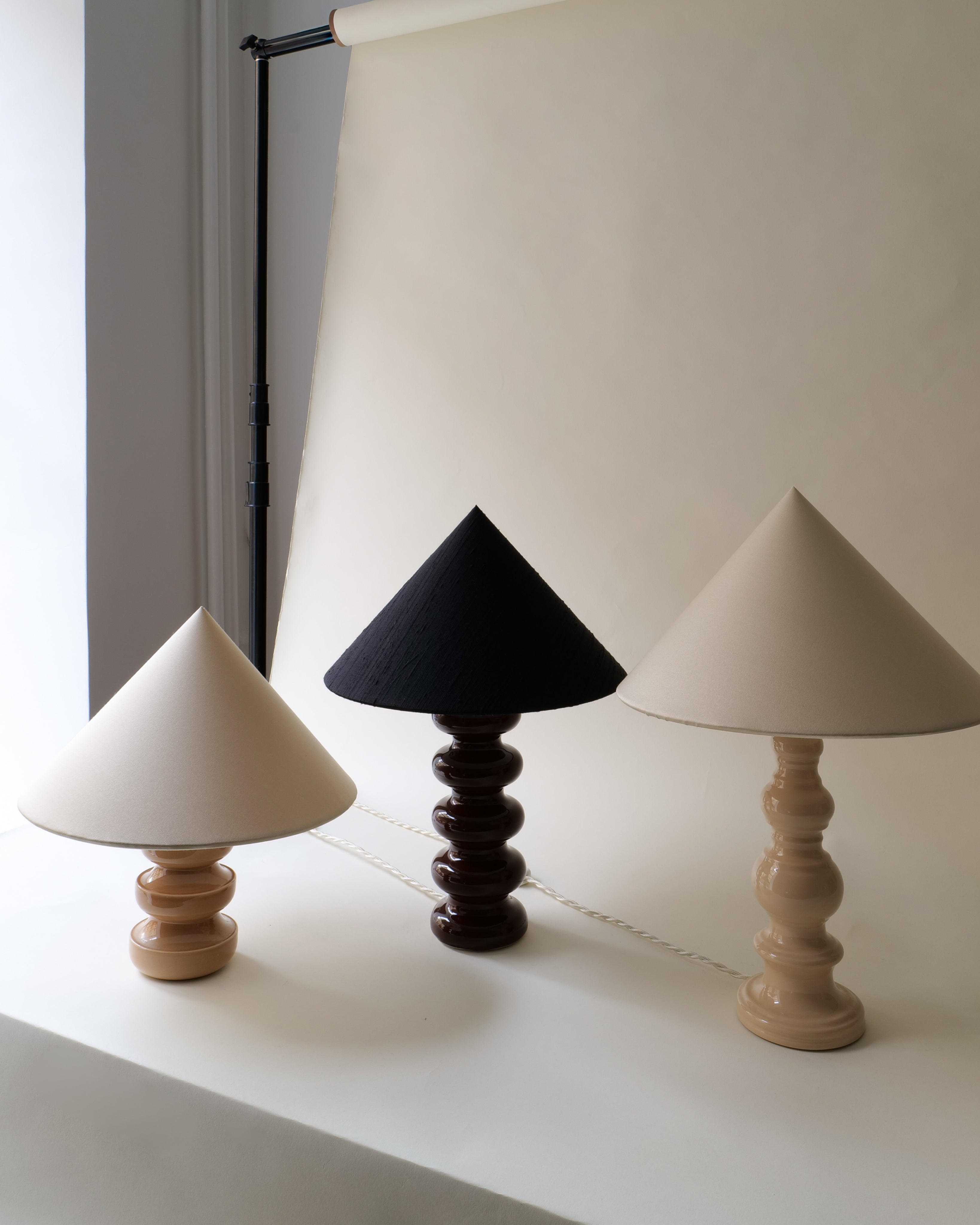 Sculptural Slender Ceramic Table Lamp