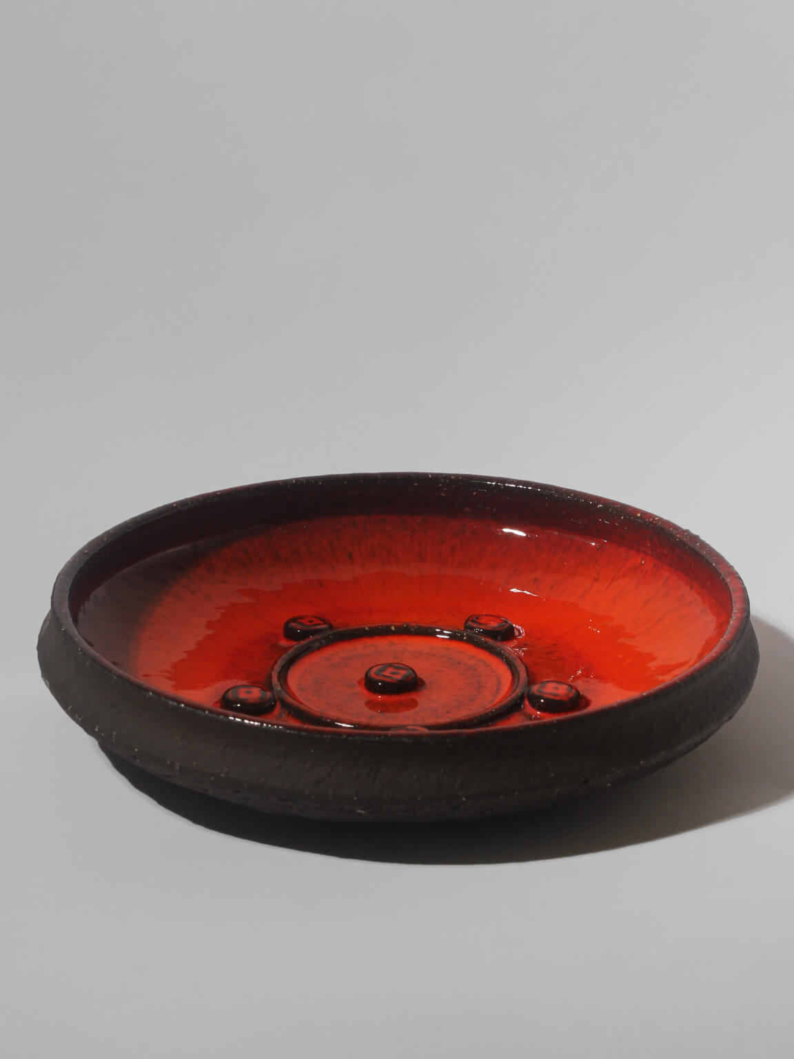 Holbæk Orange Glaze Stoneware Bowl, 1960s, Denmark — alternate view