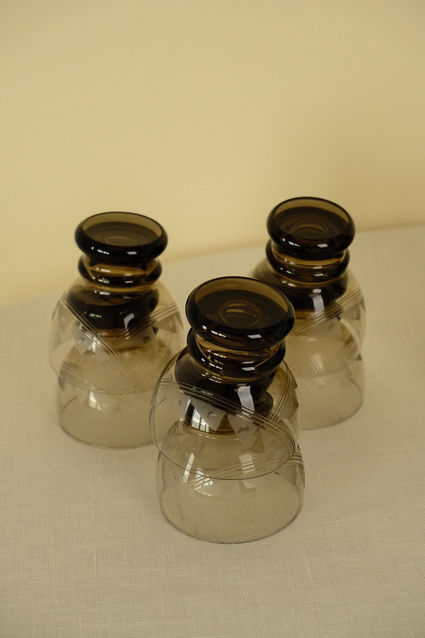 Smoked Glass Aperitif Set — close-up
