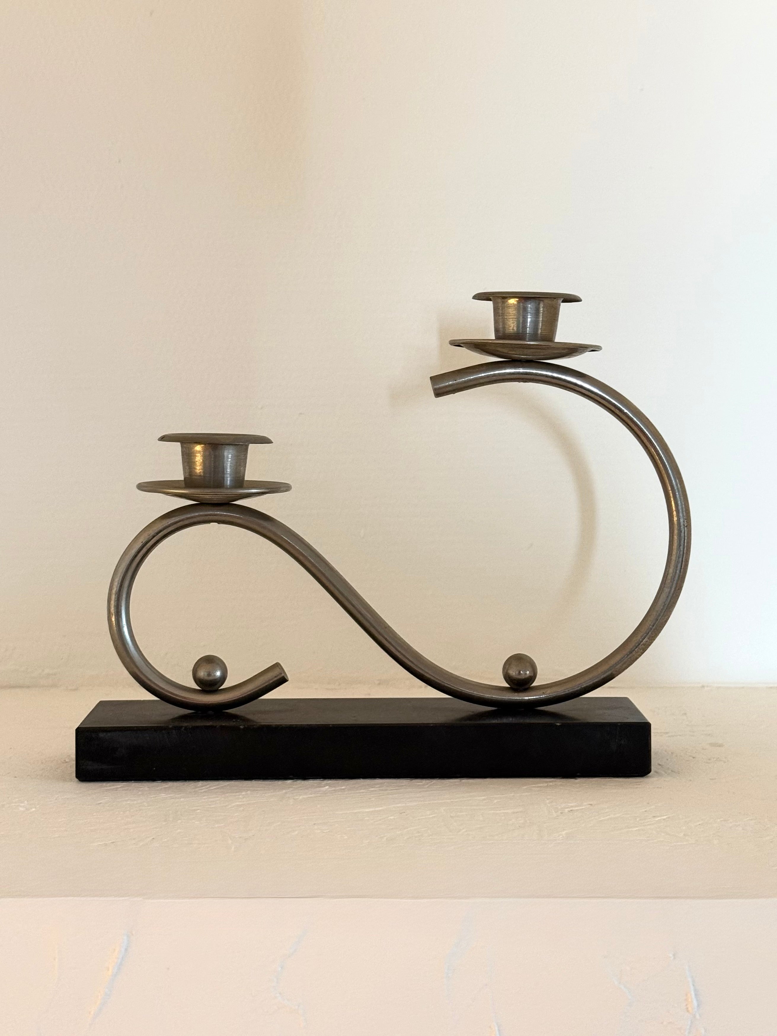 Art Deco candlestick from the 1920s — alternate view