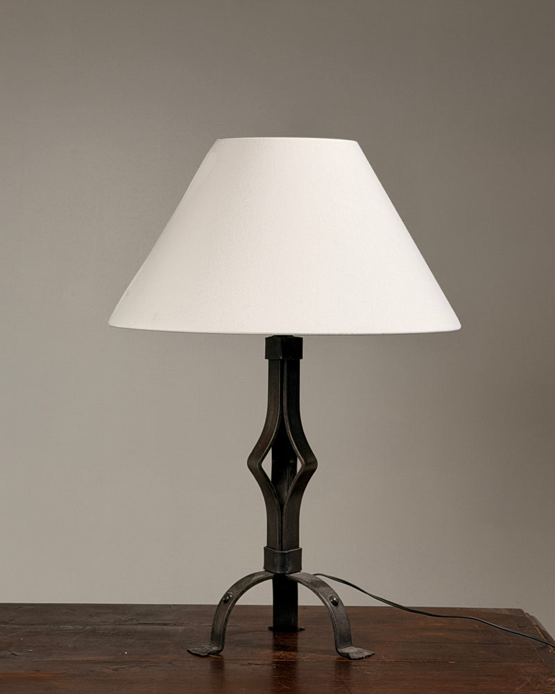 Wrought-iron lamp base, folk art, France, circa 1950 — lifestyle setting