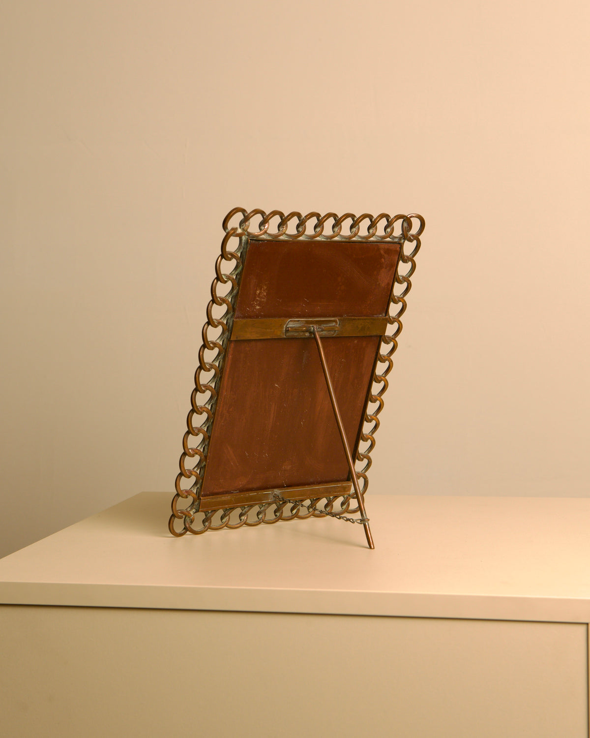 Dutch copper mirror by the Amsterdam School, 1920s — alternate view